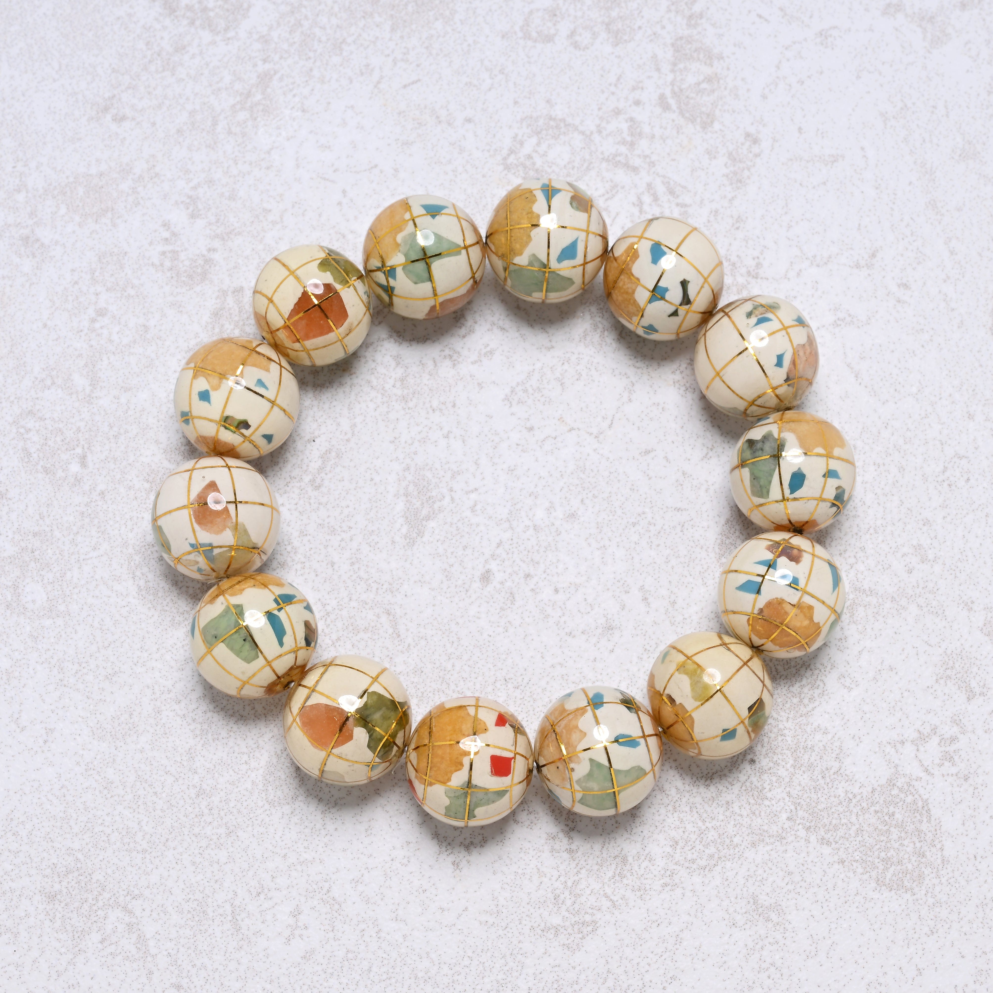 Kalifano Gemstone Bracelets Howlite Gemstone Globe Bracelet