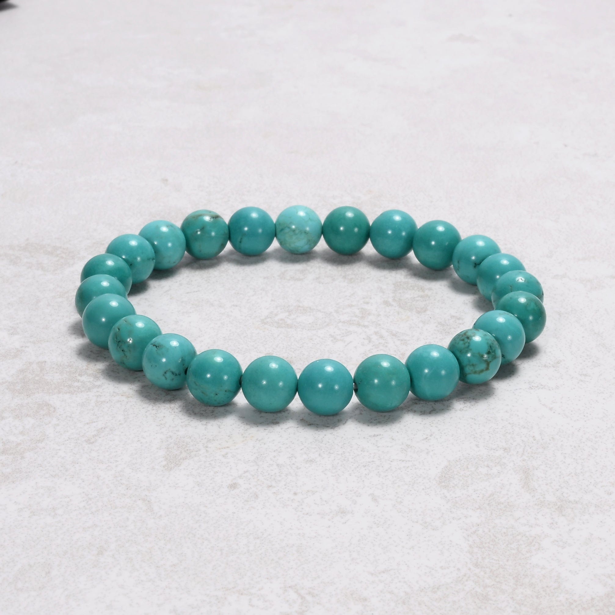 Kalifano Gemstone Bracelets Howlite Turquoise 8 mm Beaded Gemstone Bracelet