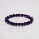 Natural Amethyst 6mm Gemstone Bead Bracelet
