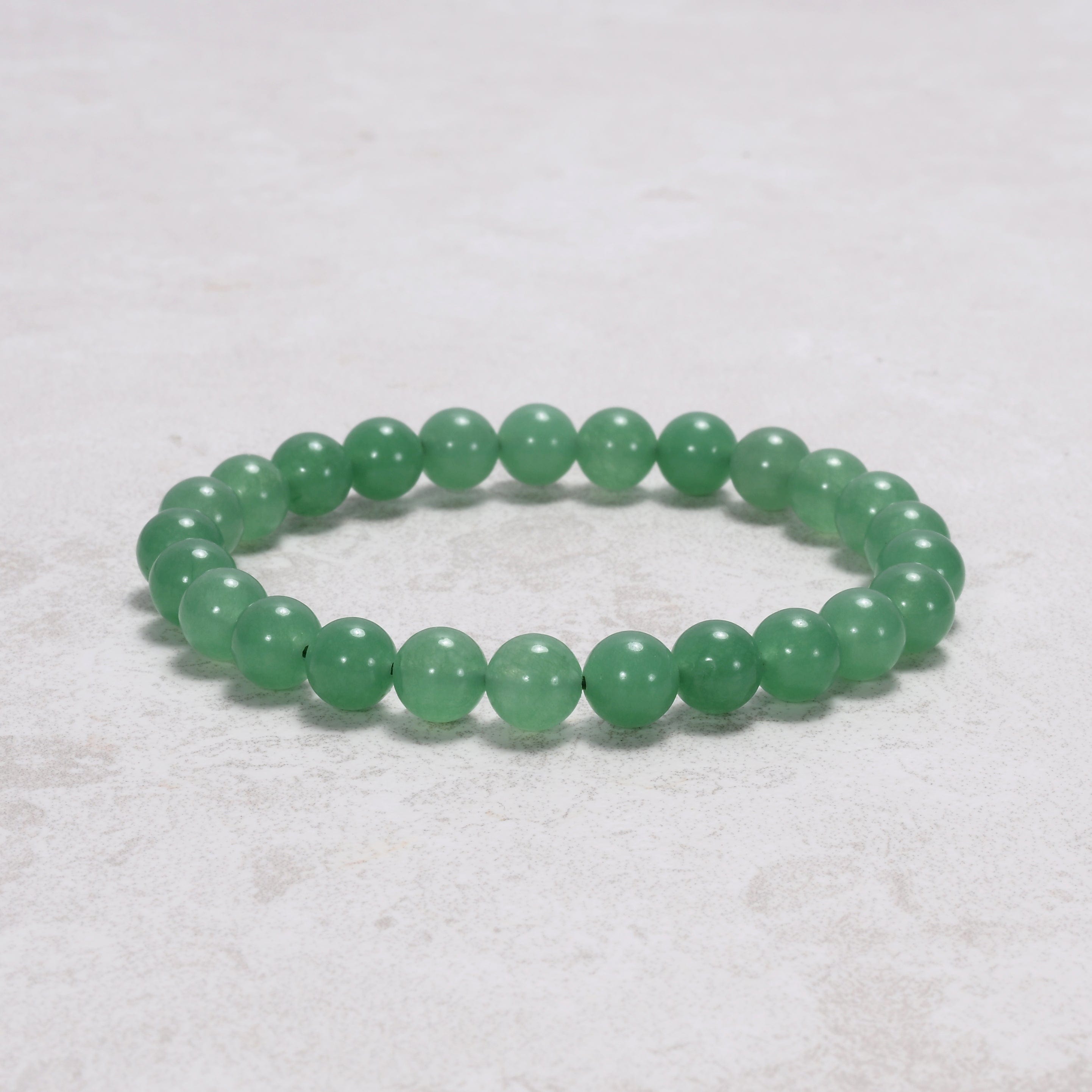 Kalifano Gemstone Bracelets Natural Aventurine 8 mm Beaded Gemstone Bracelet