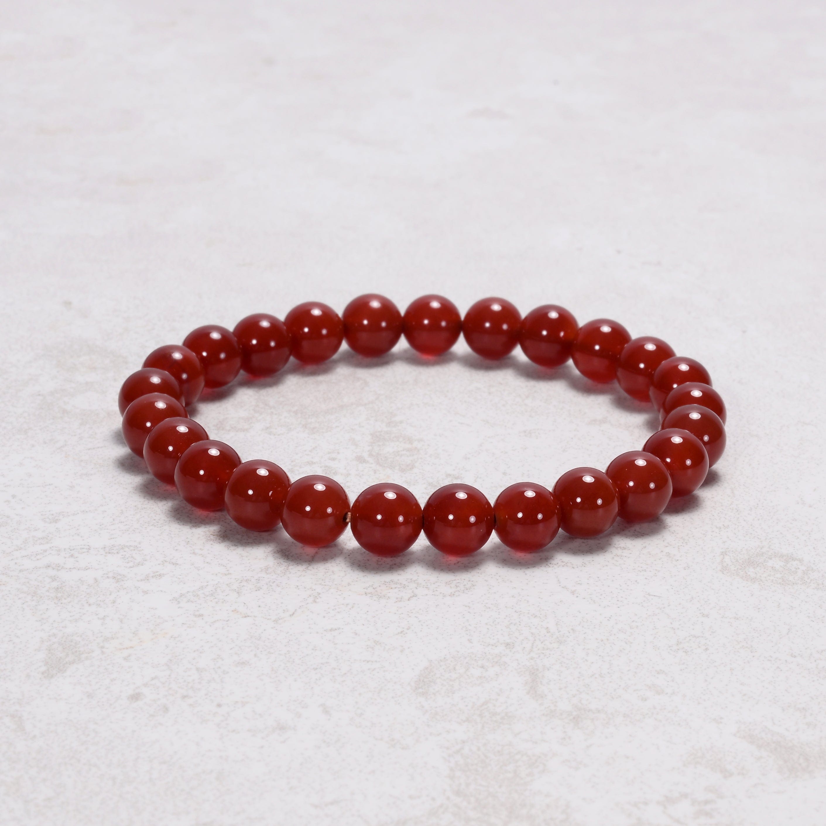 Kalifano Gemstone Bracelets Natural Carnelian 8 mm Beaded Gemstone Bracelet