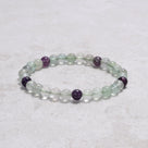 Natural Fluorite 6 mm Beaded Gemstone Bracelet