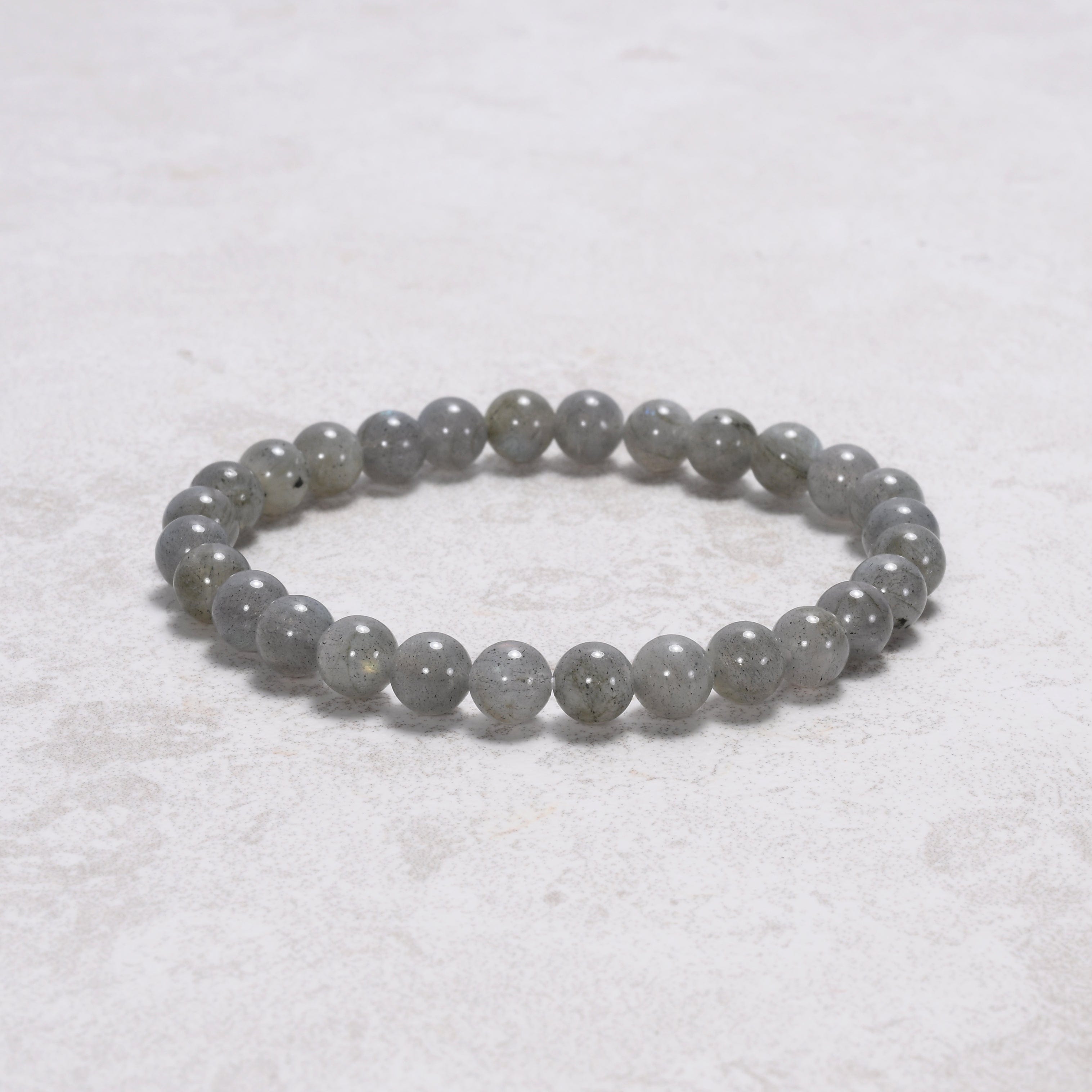 Kalifano Gemstone Bracelets Natural Labradorite 6 mm Beaded Gemstone Bracelet