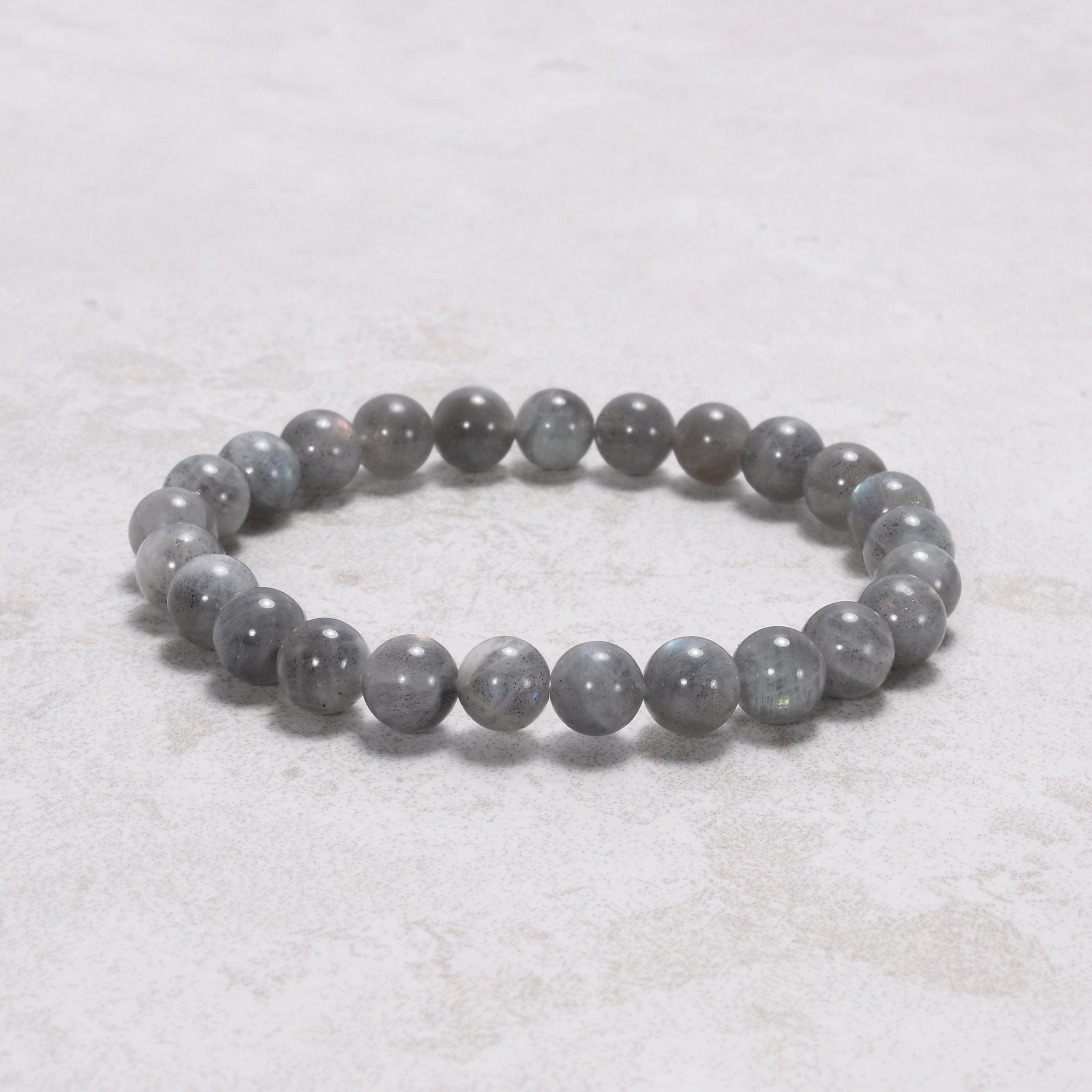 Kalifano Gemstone Bracelets Natural Labradorite 8 mm Beaded Gemstone Bracelet