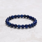 Natural Lapis 8 mm Beaded Gemstone Bracelet