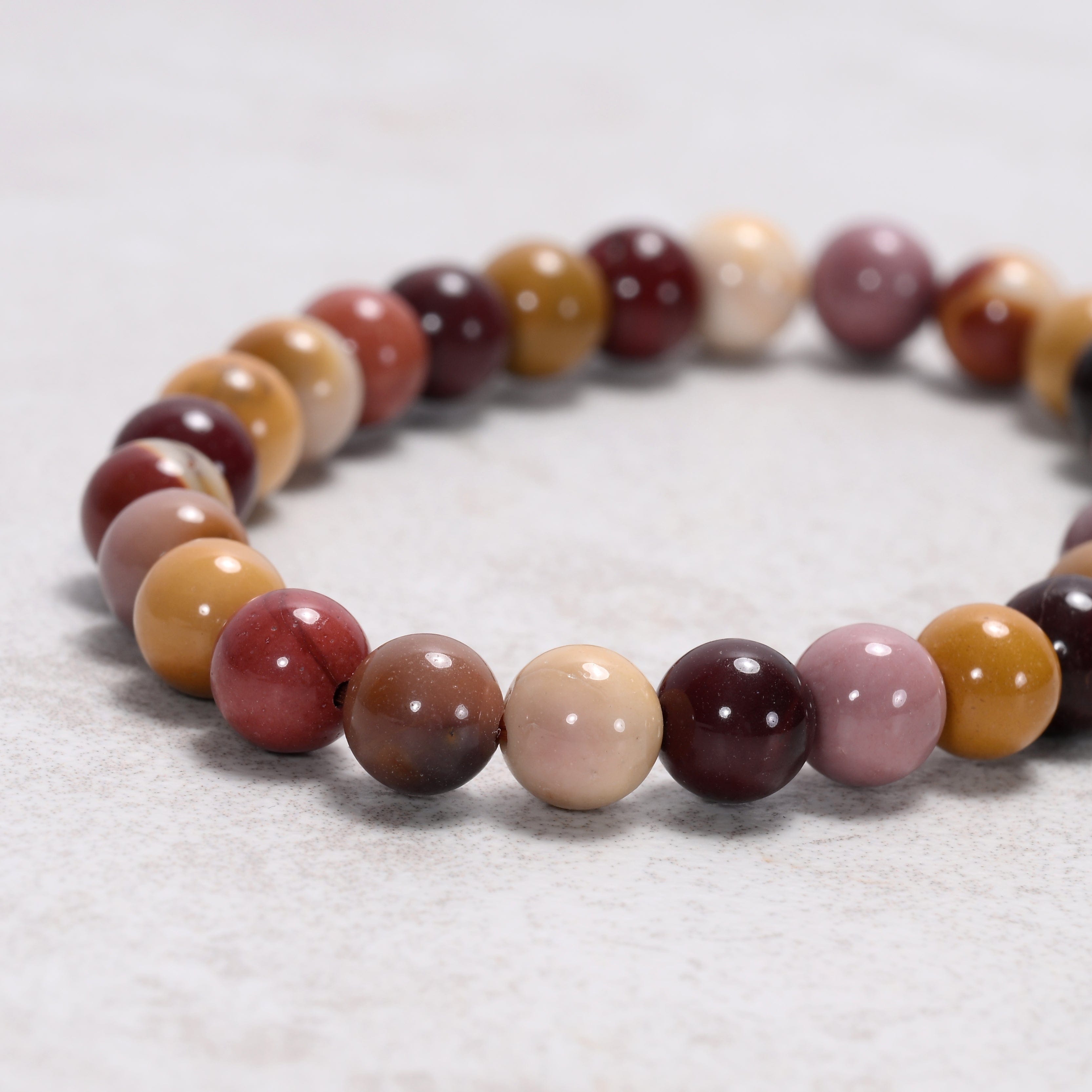 Kalifano Gemstone Bracelets Natural Mookaite 6 mm Beaded Gemstone Bracelet
