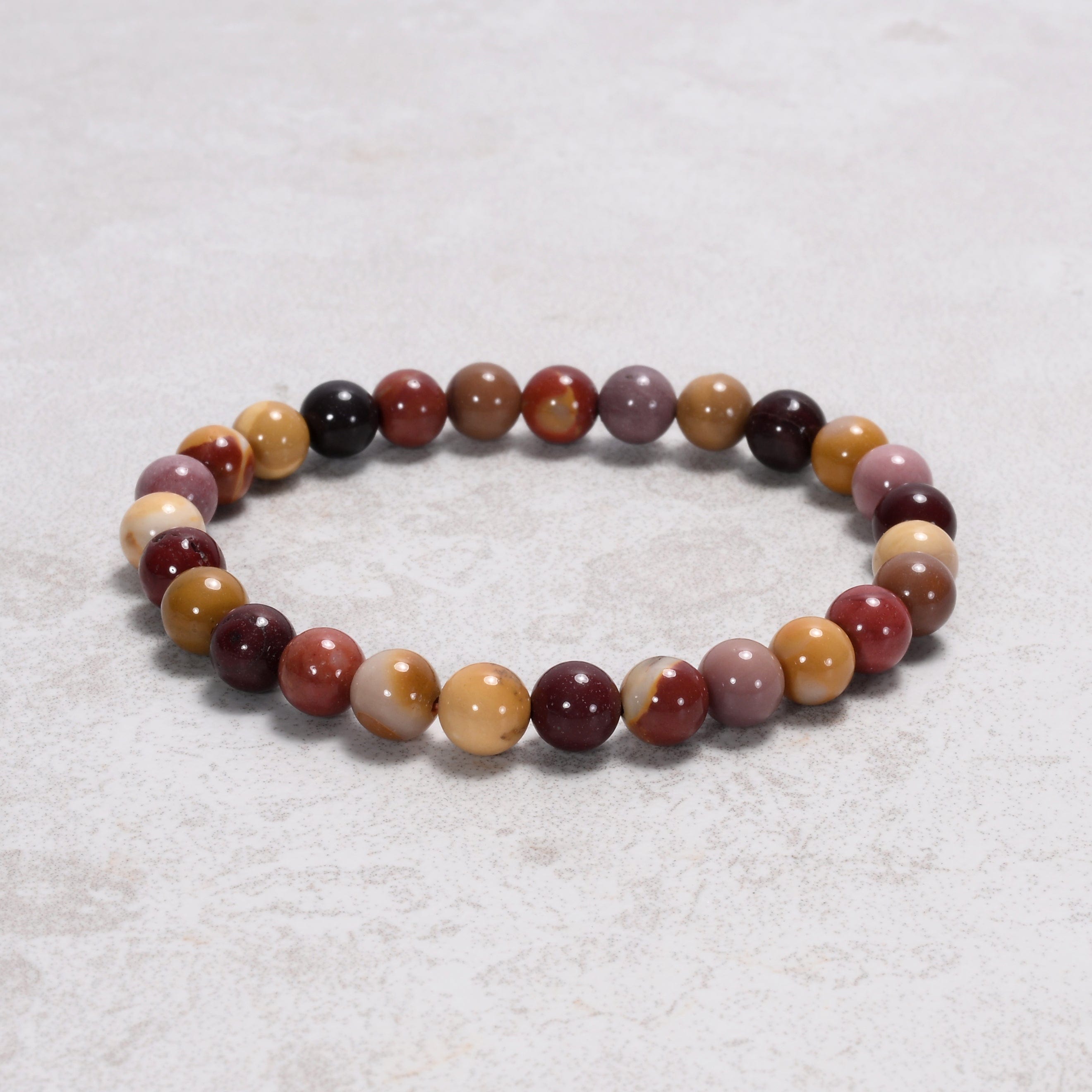 Kalifano Gemstone Bracelets Natural Mookaite 6 mm Beaded Gemstone Bracelet