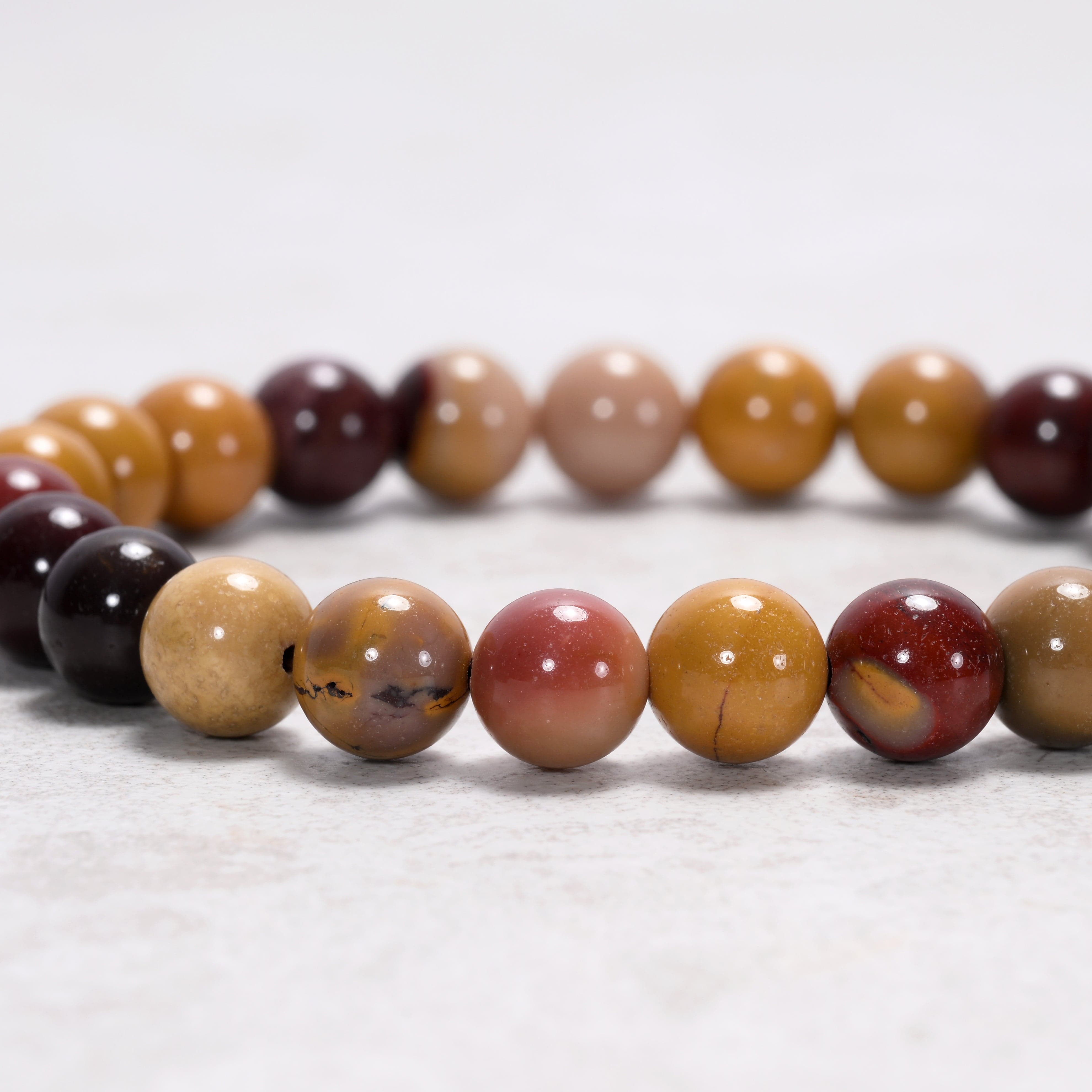 Kalifano Gemstone Bracelets Natural Mookaite 8 mm Beaded Gemstone Bracelet