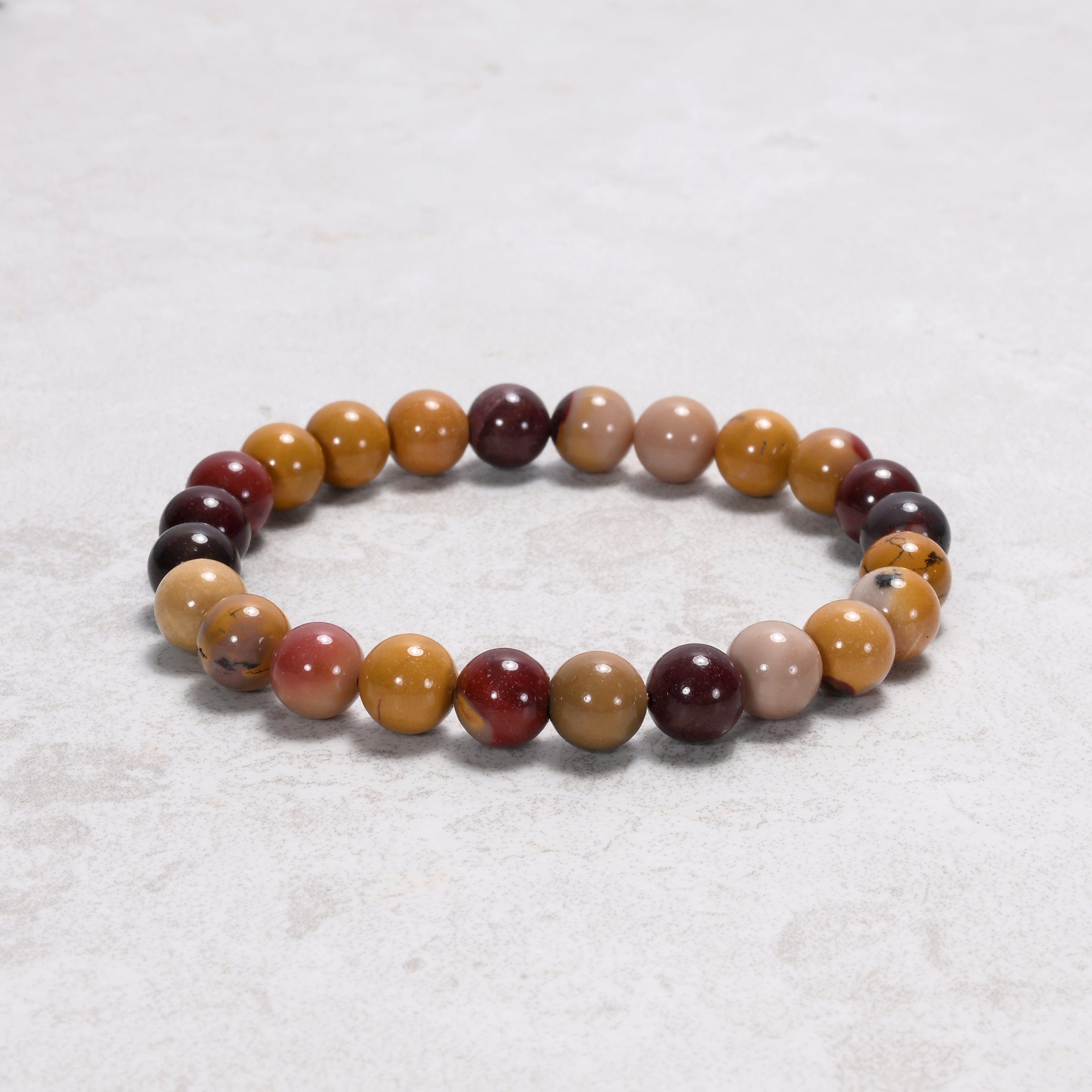 Kalifano Gemstone Bracelets Natural Mookaite 8 mm Beaded Gemstone Bracelet