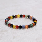 Natural Multi Agate 6 mm Beaded Gemstone Bracelet