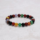 Natural Multi Agate 8 mm Beaded Gemstone Bracelet
