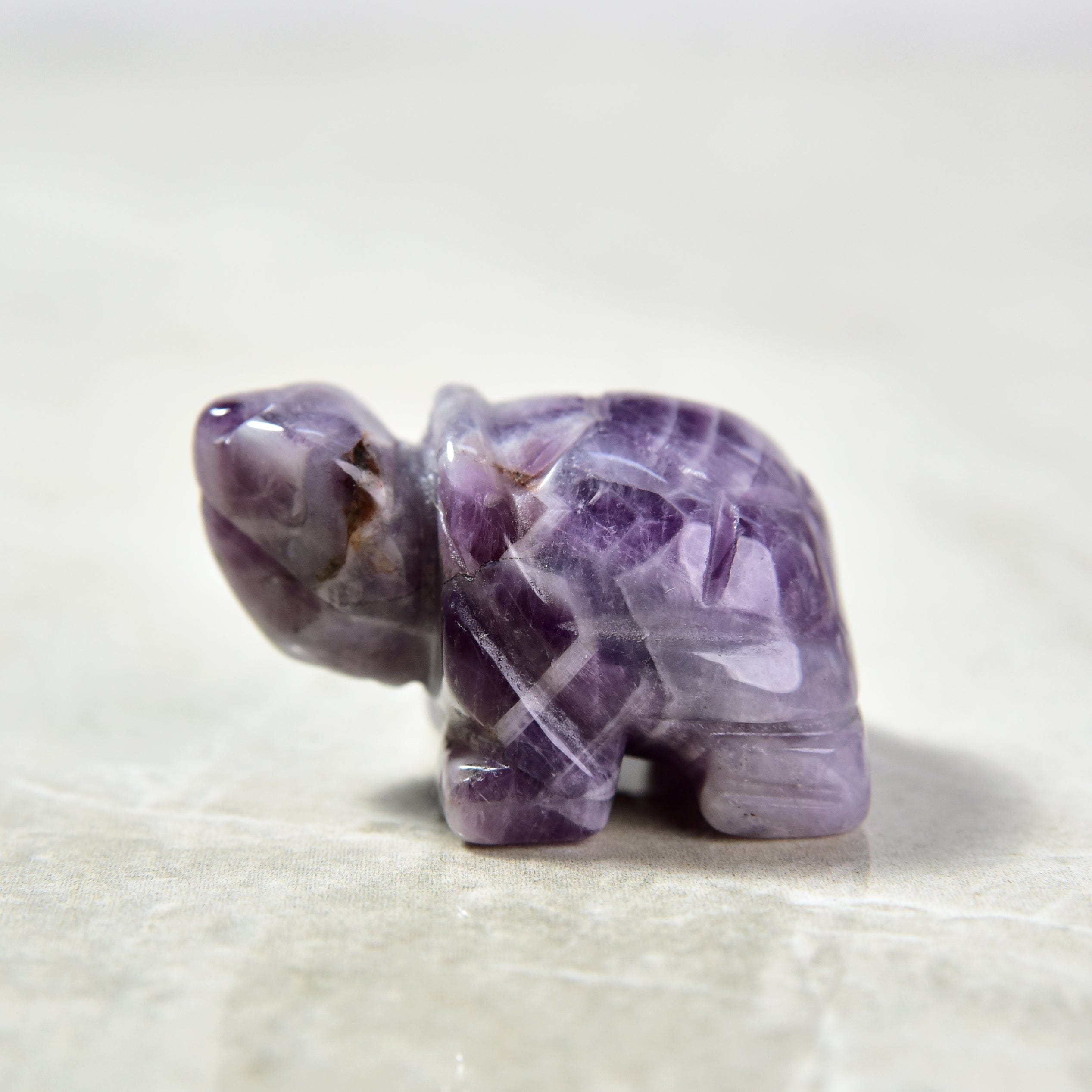 KALIFANO Gemstone Carvings 1.5" Amethyst Turtle Natural Gemstone Carving CV13-T-AM