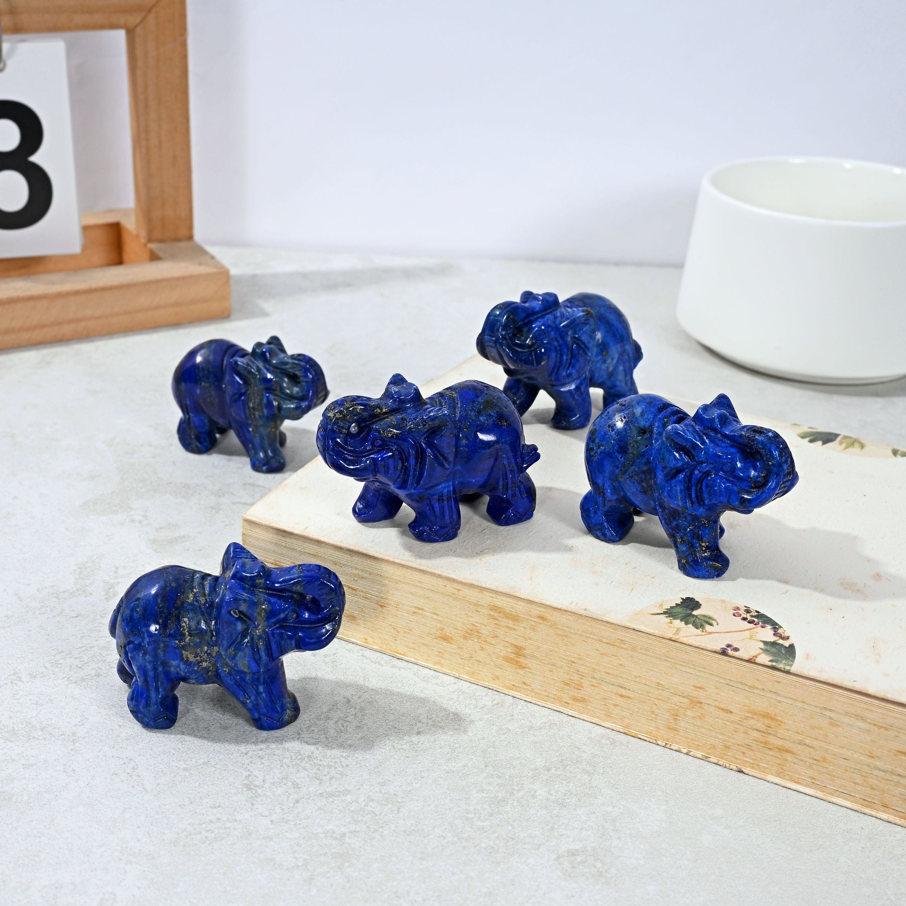 KALIFANO Gemstone Carvings 1.5" Lapis Elephant Natural Gemstone Carving CV15-E-LP