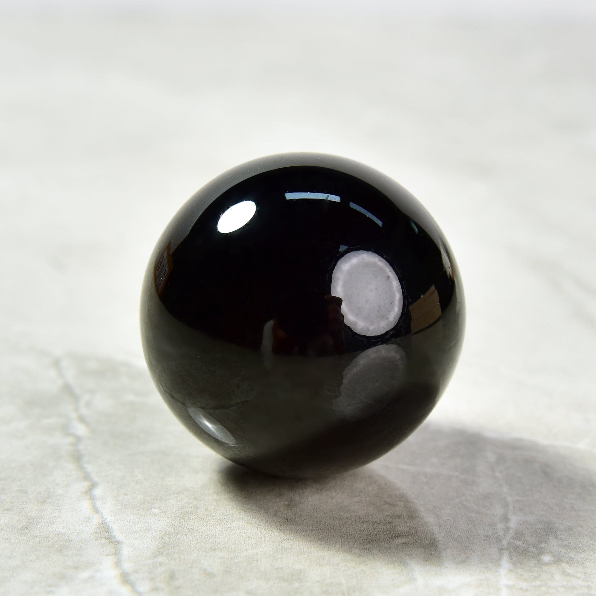 KALIFANO Gemstone Carvings 1.6" Obsidian Sphere Natural Gemstone Carving CV15-SP-OB