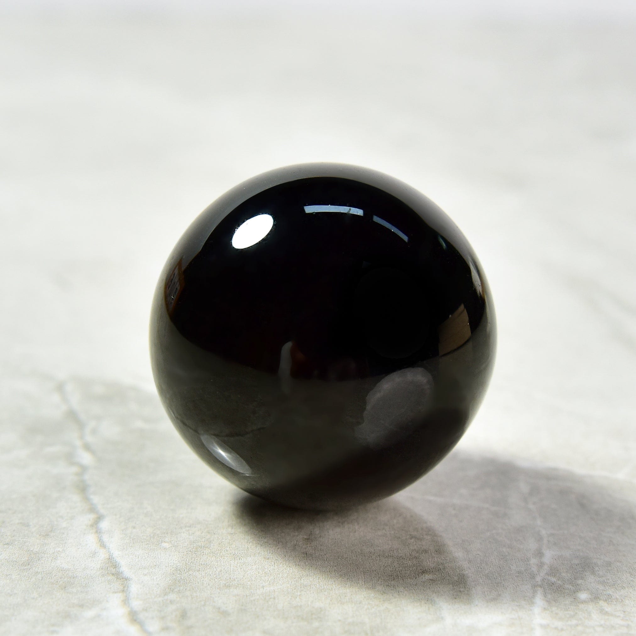 KALIFANO Gemstone Carvings 1.6" Obsidian Sphere Natural Gemstone Carving CV15-SP-OB