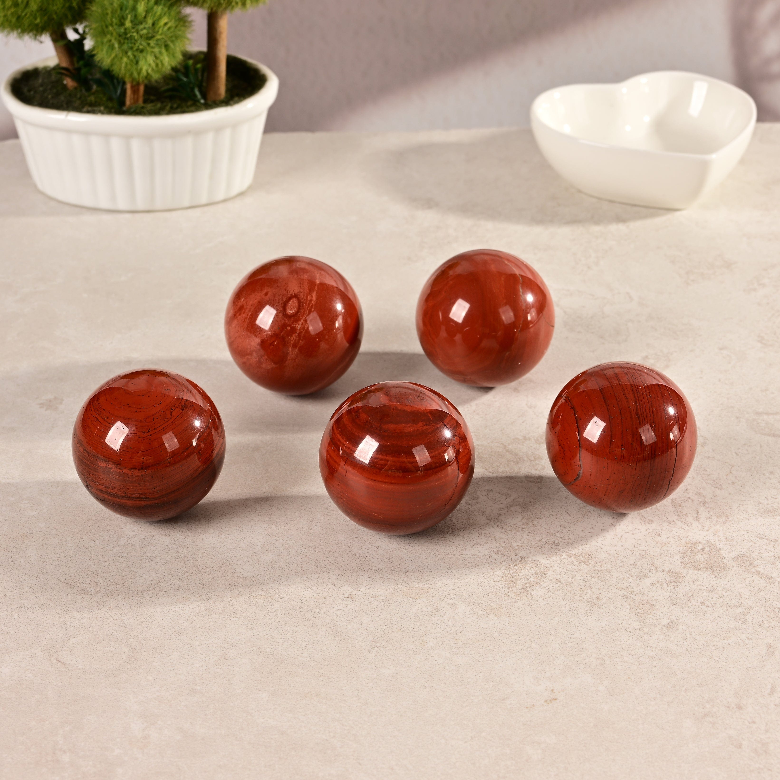 KALIFANO Gemstone Carvings 1.6" Red Jasper Sphere Natural Gemstone Carving CV15-SP-RJ