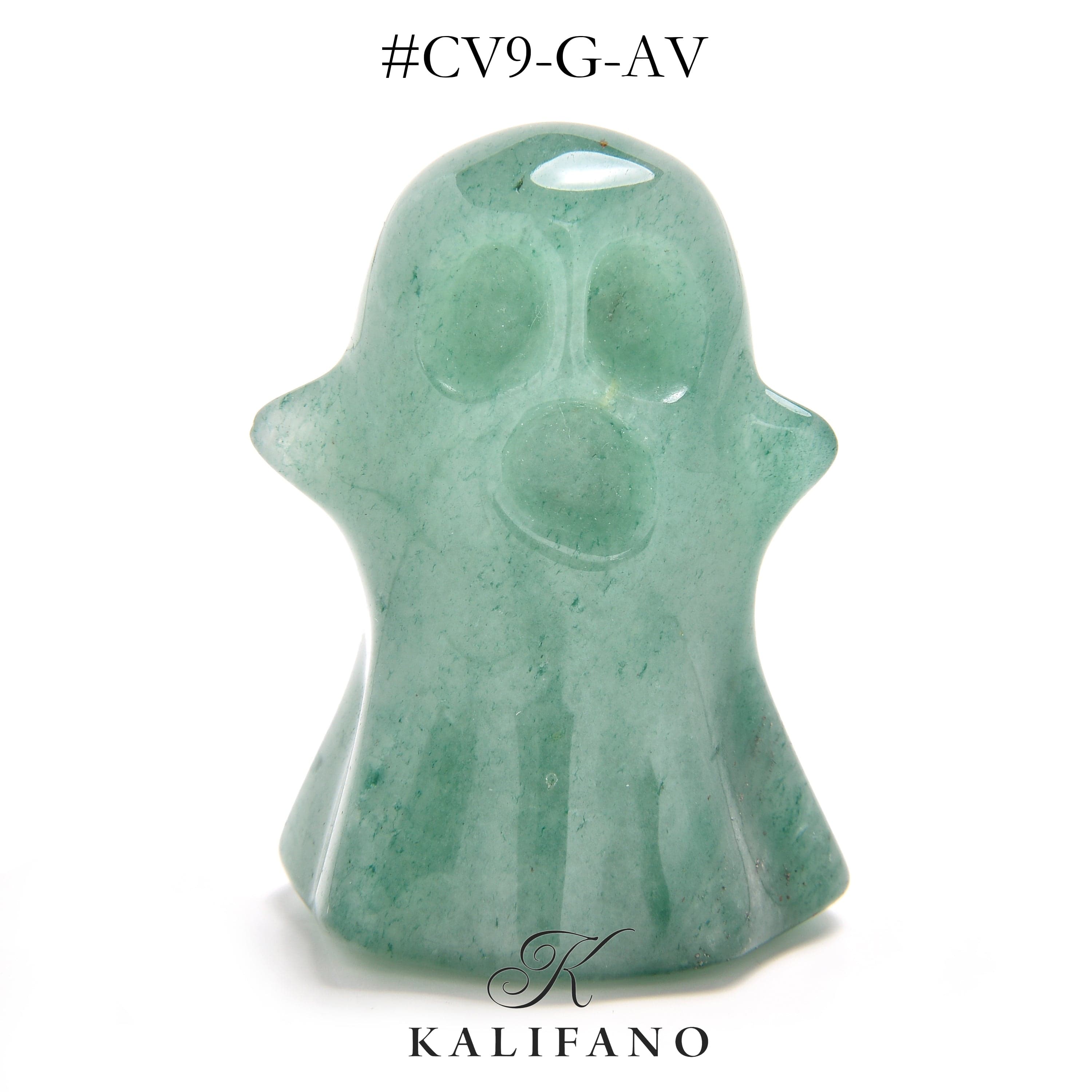 KALIFANO Gemstone Carvings 1.75" Aventurine Ghost Natural Gemstone Carving CV9-G-AV