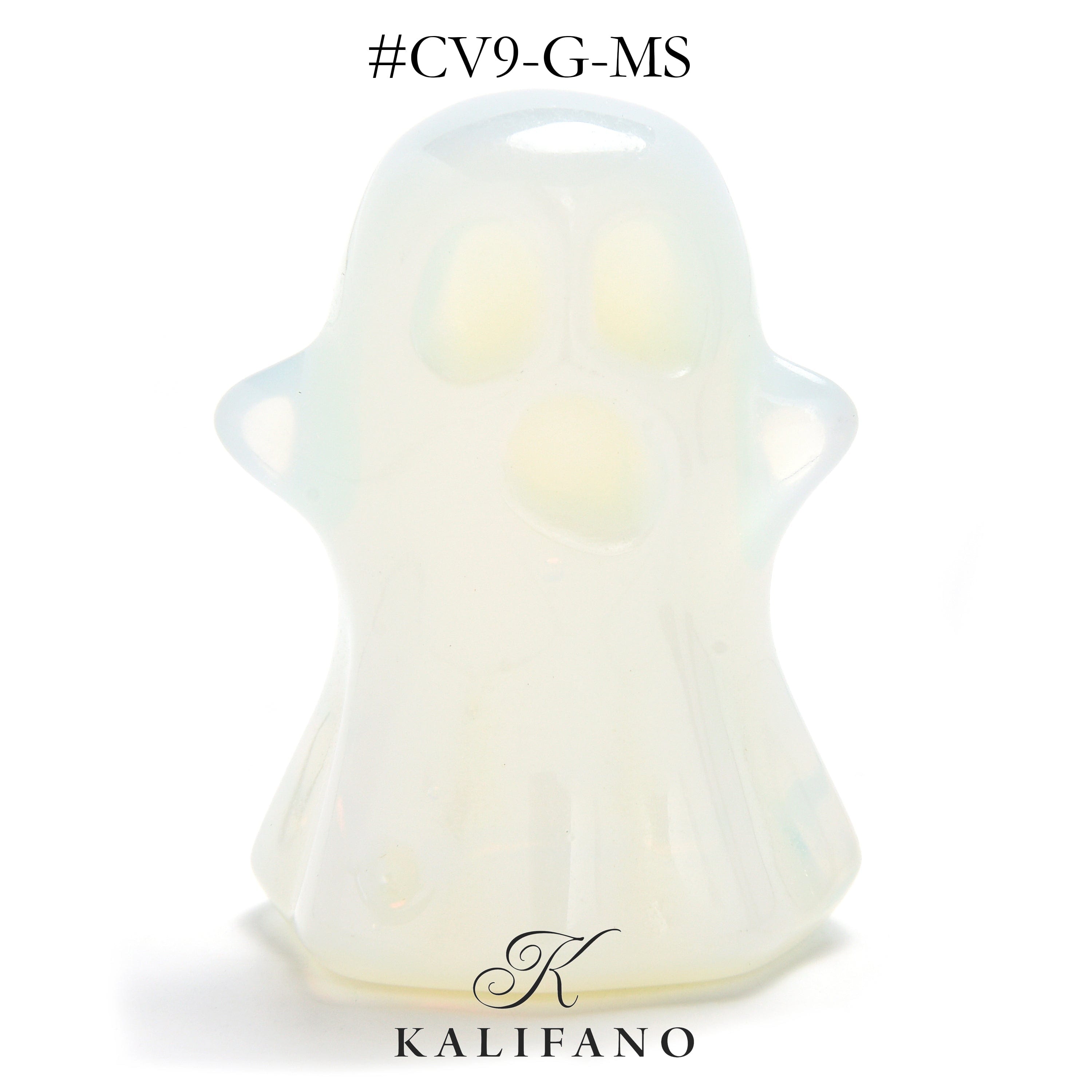 KALIFANO Gemstone Carvings 1.75" Opalite Moonstone Ghost Gemstone Carving CV9-G-MS