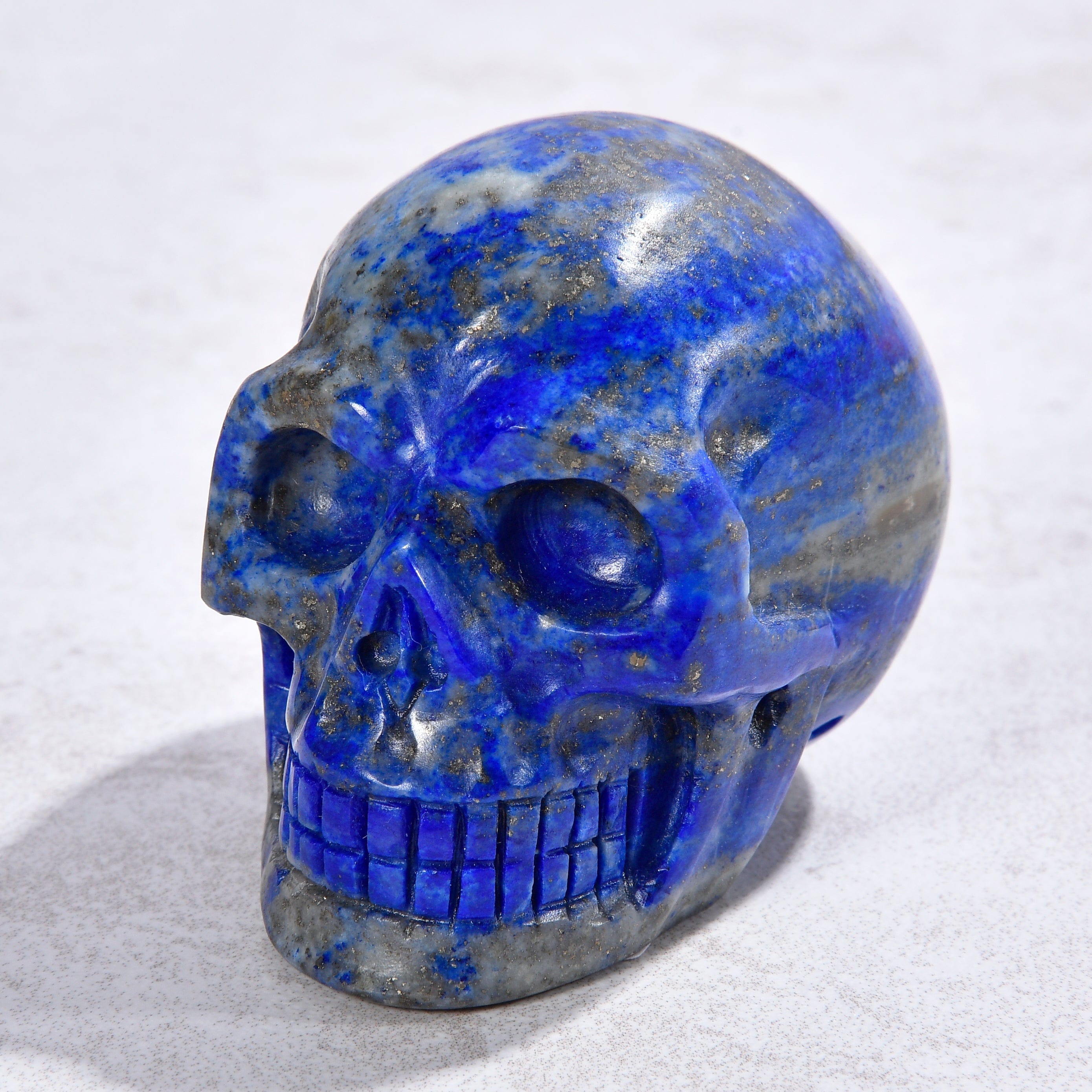 KALIFANO Gemstone Carvings 1.8" Natural Lapis Skull Gemstone Carving CVLSK.500.03