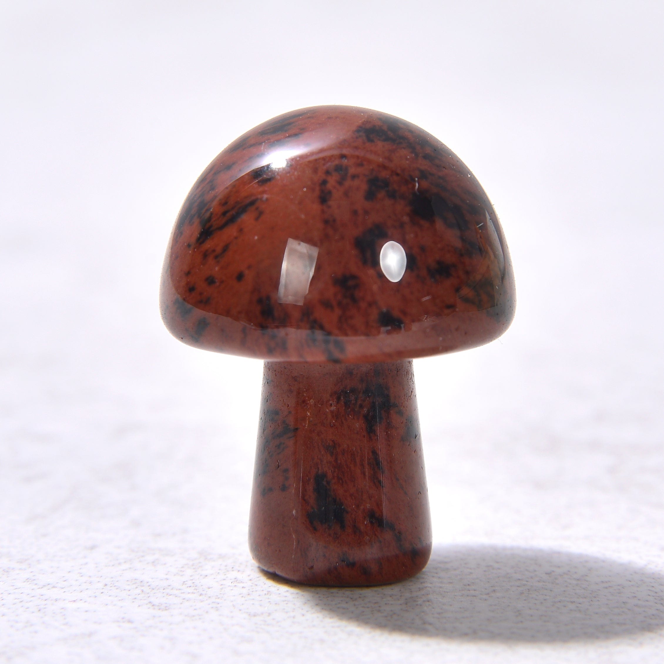 KALIFANO Gemstone Carvings 1" Mahogany Mushroom Natural Gemstone Carving CV1-M-MY