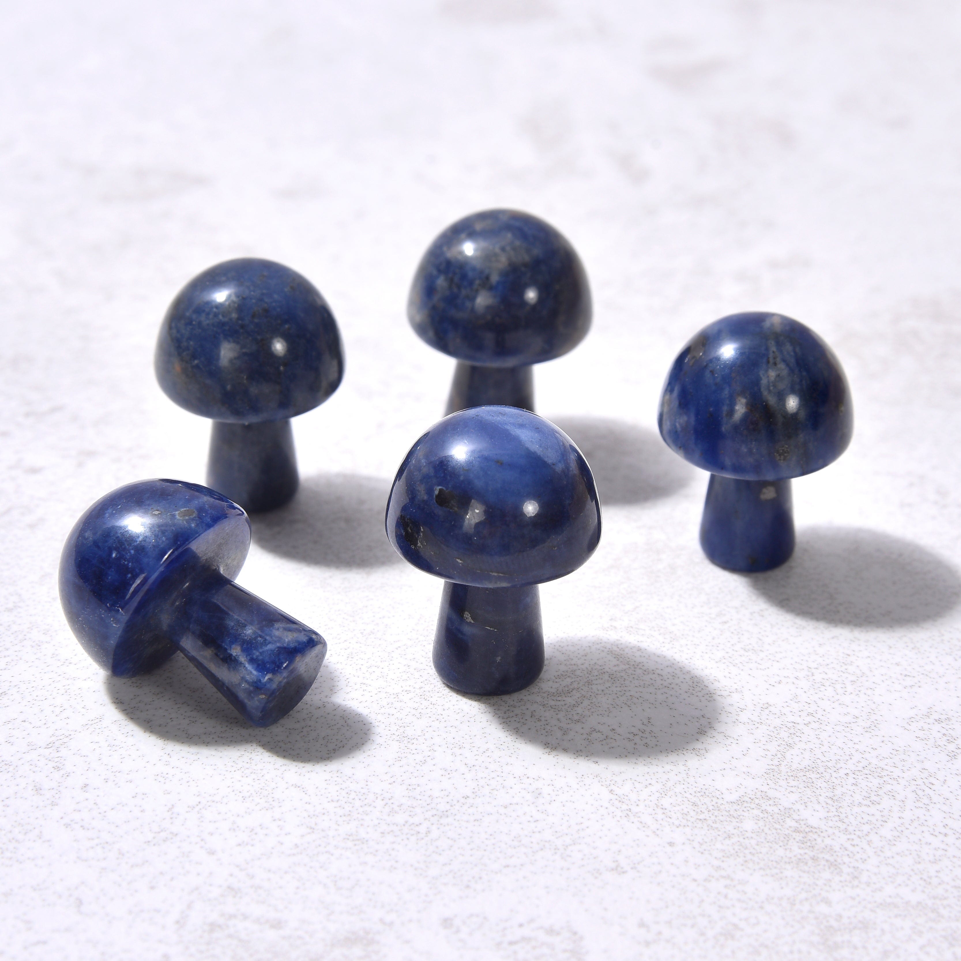 KALIFANO Gemstone Carvings 1" Sodalite Mushroom Natural Gemstone Carving CV1-M-SD