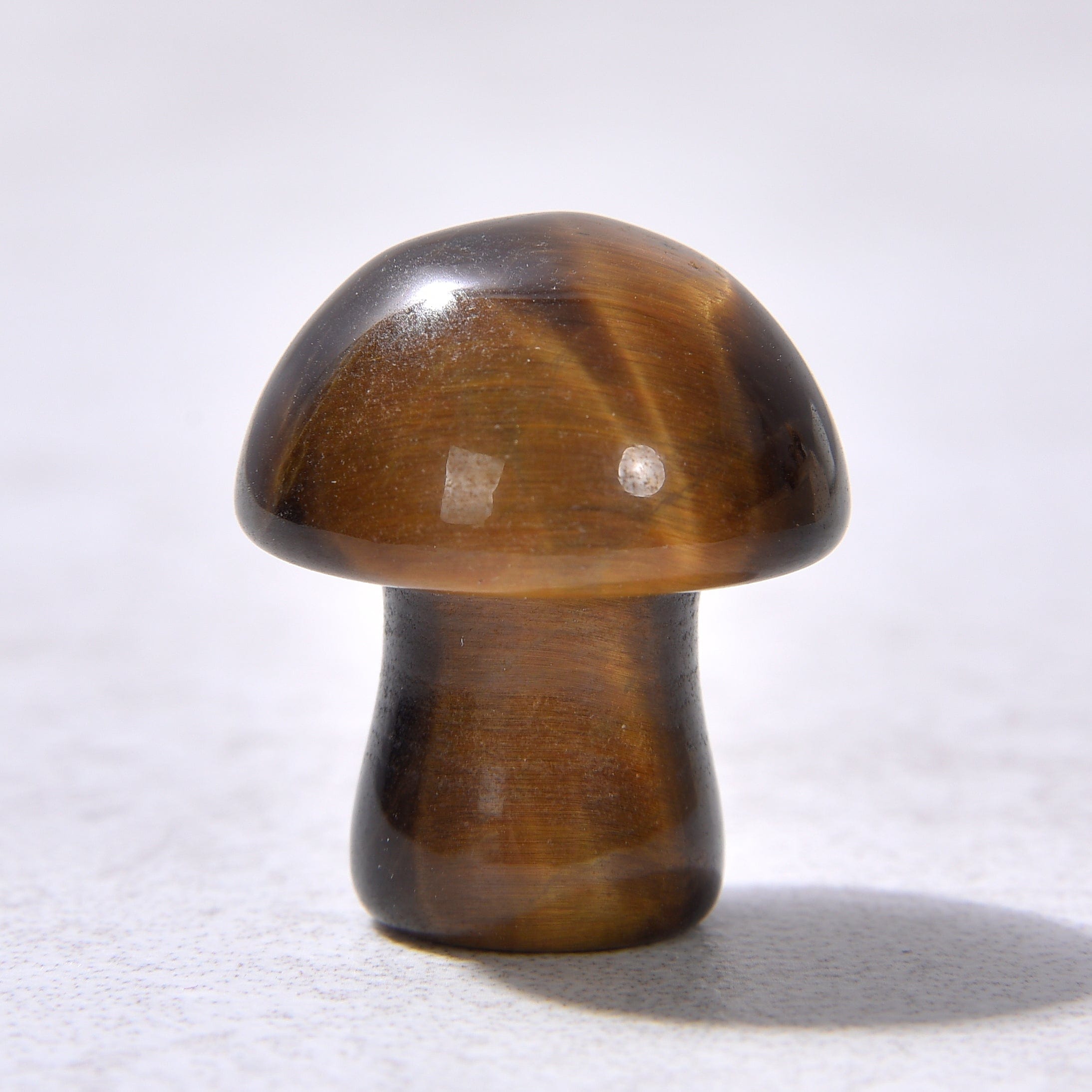 KALIFANO Gemstone Carvings 1" Tiger Eye Mushroom Natural Gemstone Carving CV1-M-TE