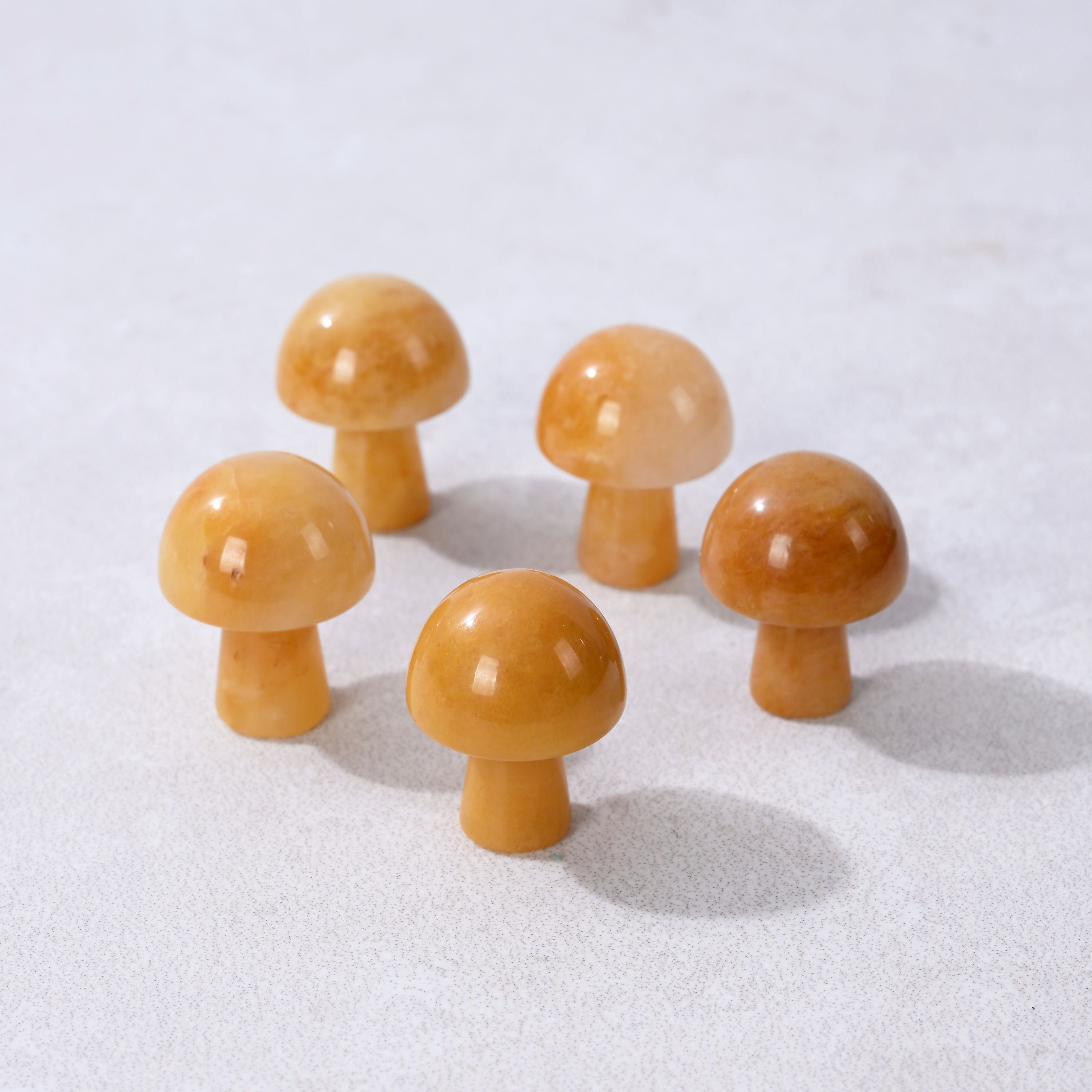 KALIFANO Gemstone Carvings 1" Yellow Jasper Mushroom Natural Gemstone Carving CV1-M-YJ