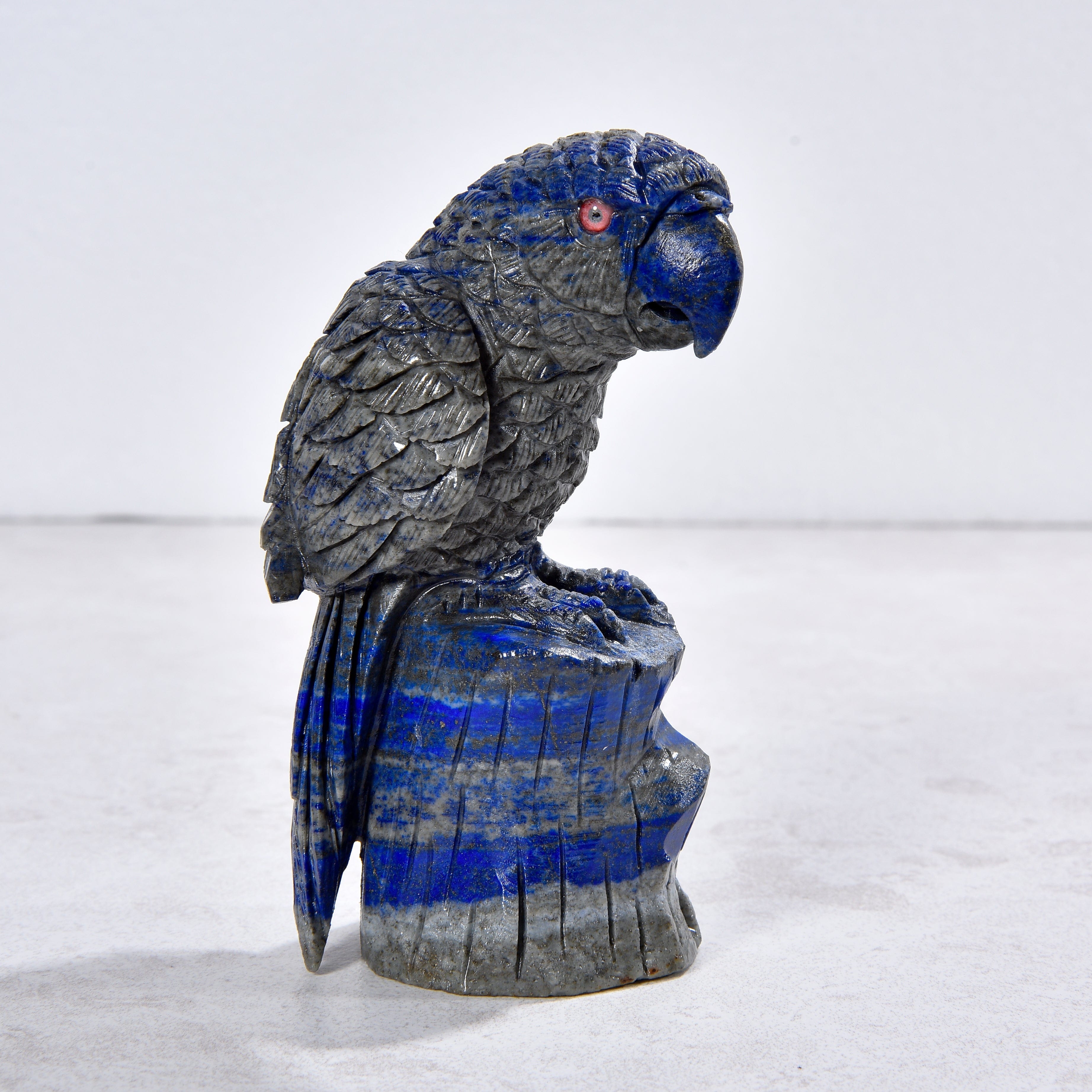 KALIFANO Gemstone Carvings 2.4" Natural Lapis Parrot Gemstone Carving CVLB.1000.04