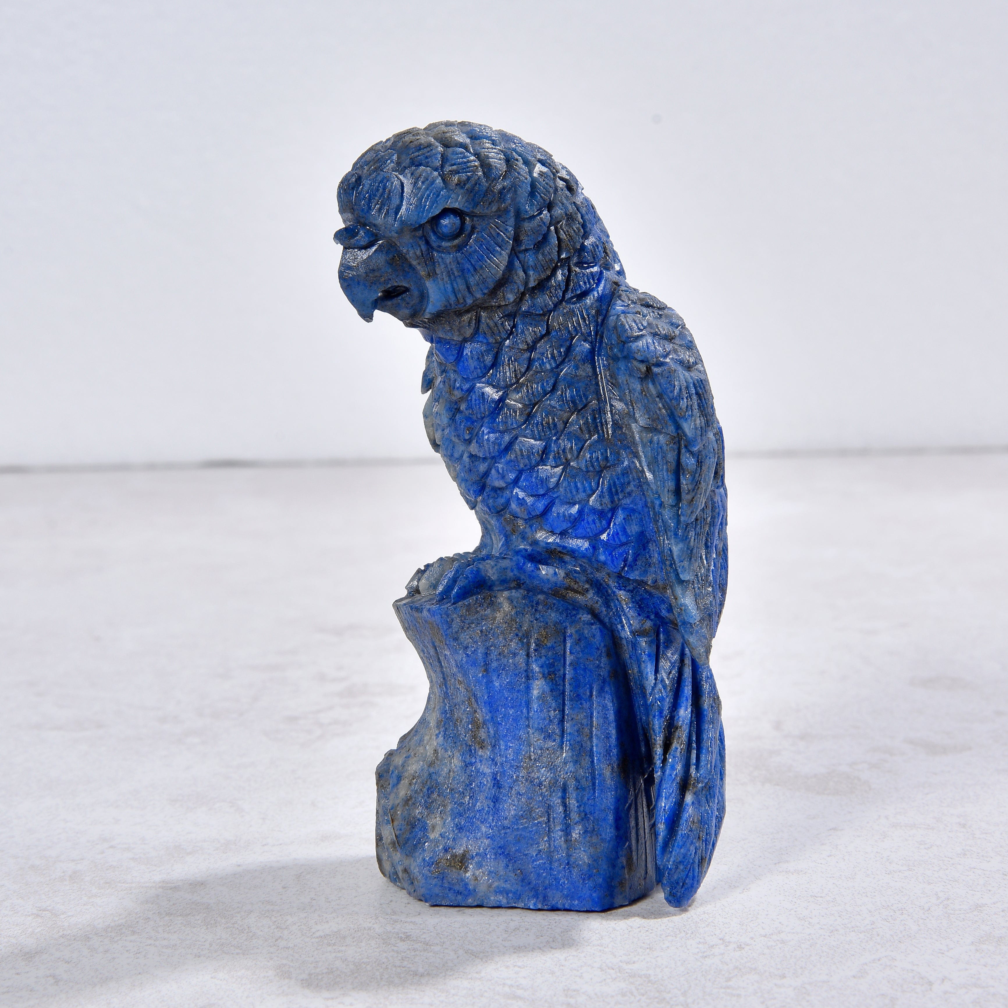 KALIFANO Gemstone Carvings 2.4" Natural Lapis Parrot Gemstone Carving CVLB.1000.16