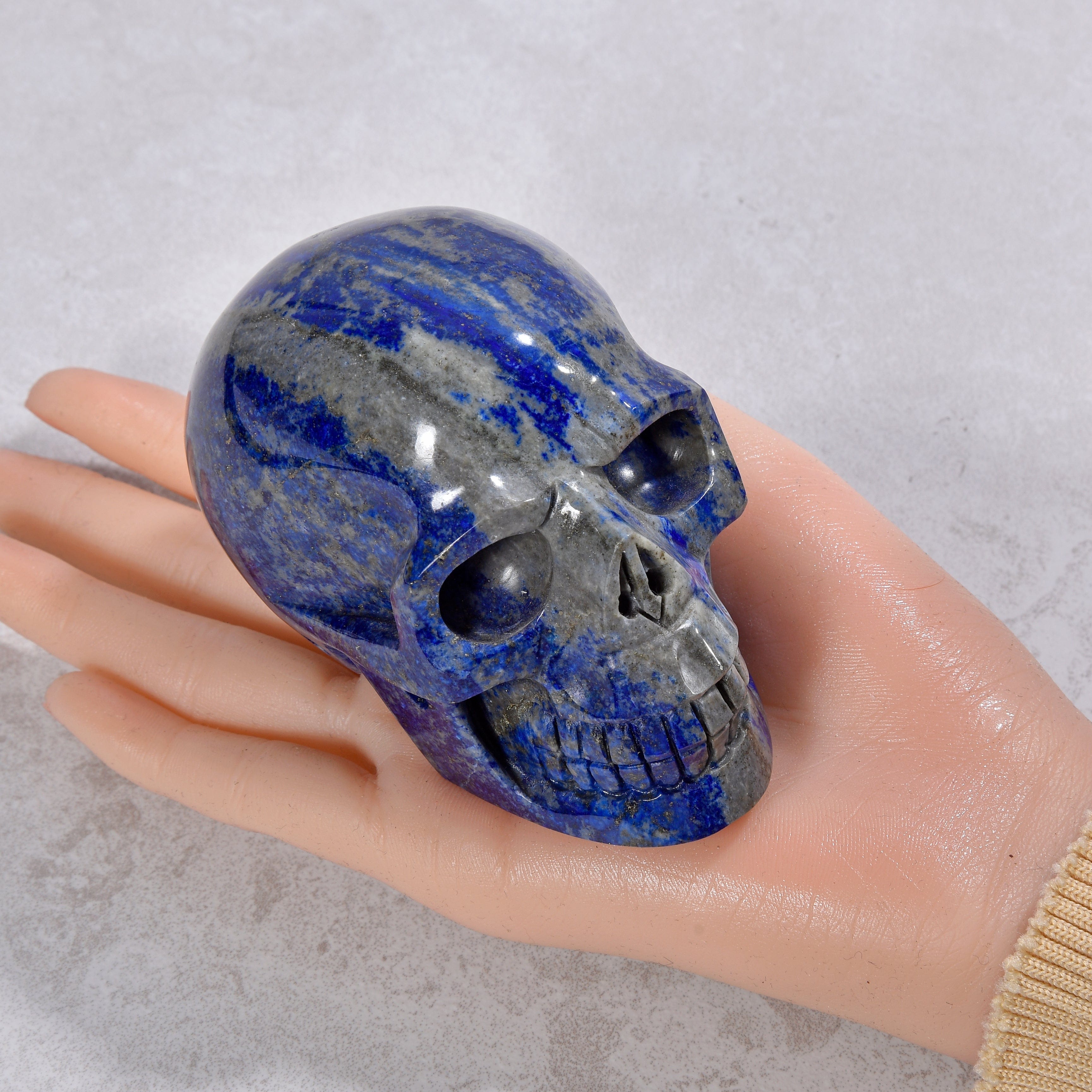 KALIFANO Gemstone Carvings 2.4" Natural Lapis Skull Gemstone Carving CVLSK.1000.01