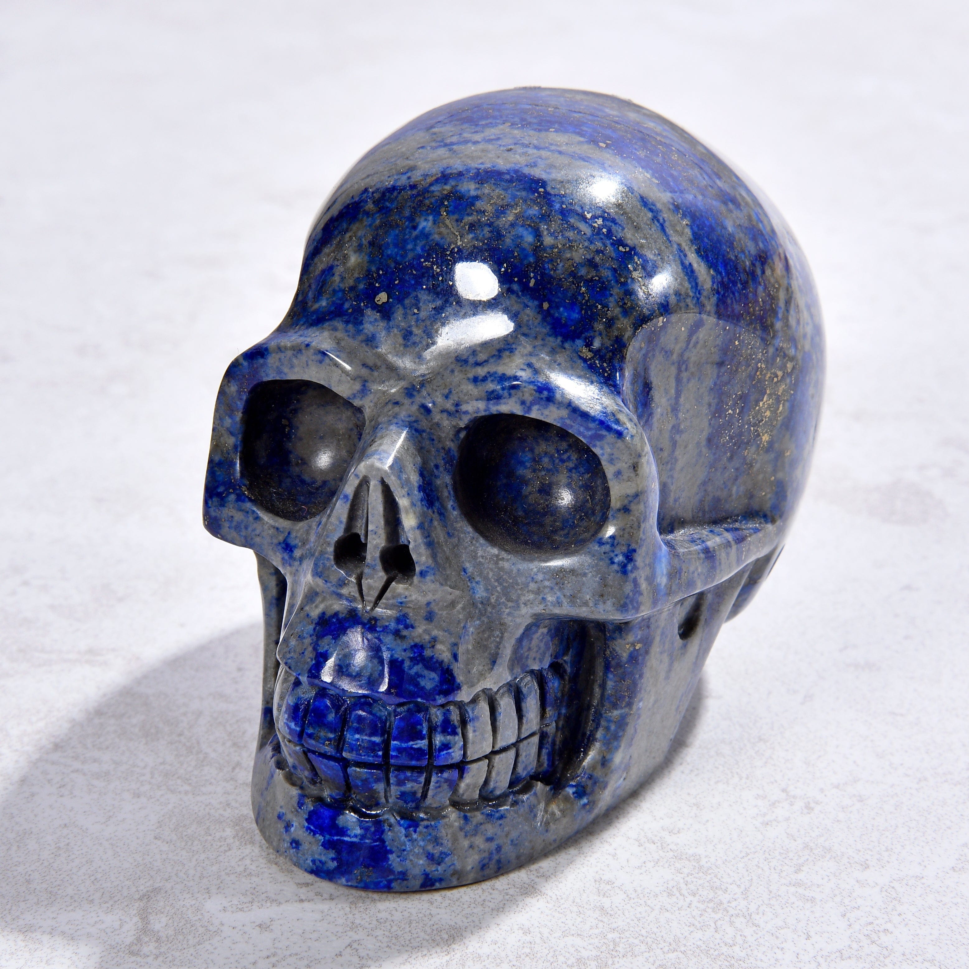 KALIFANO Gemstone Carvings 2.4" Natural Lapis Skull Gemstone Carving CVLSK.1000.02