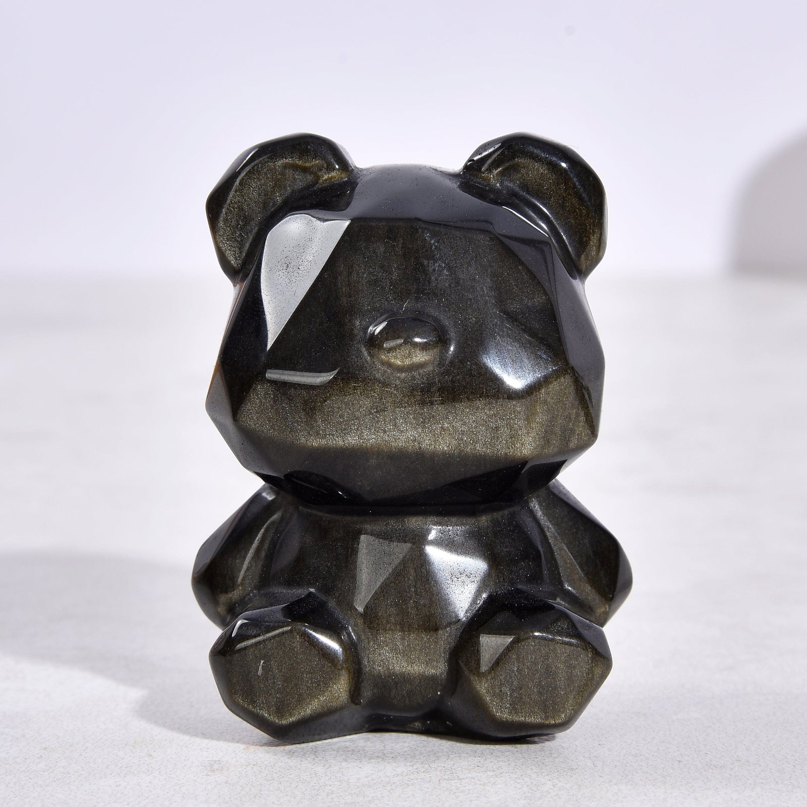 KALIFANO Gemstone Carvings 2.5" Obsidian Bear Natural Gemstone Carving CV45-BB-OB