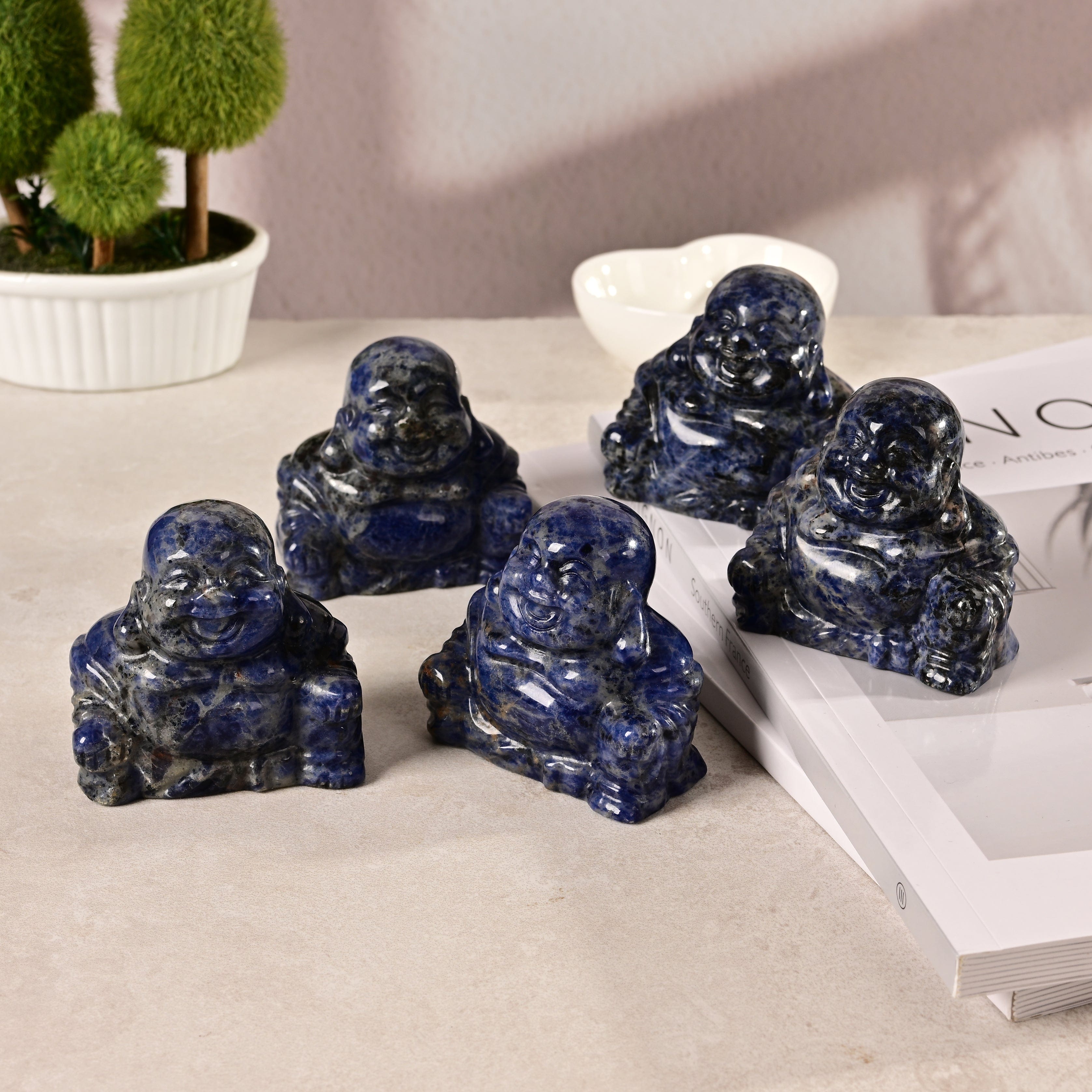 KALIFANO Gemstone Carvings 2.5" Sodalite Buddha Natural Gemstone Carving CV55-B-SD