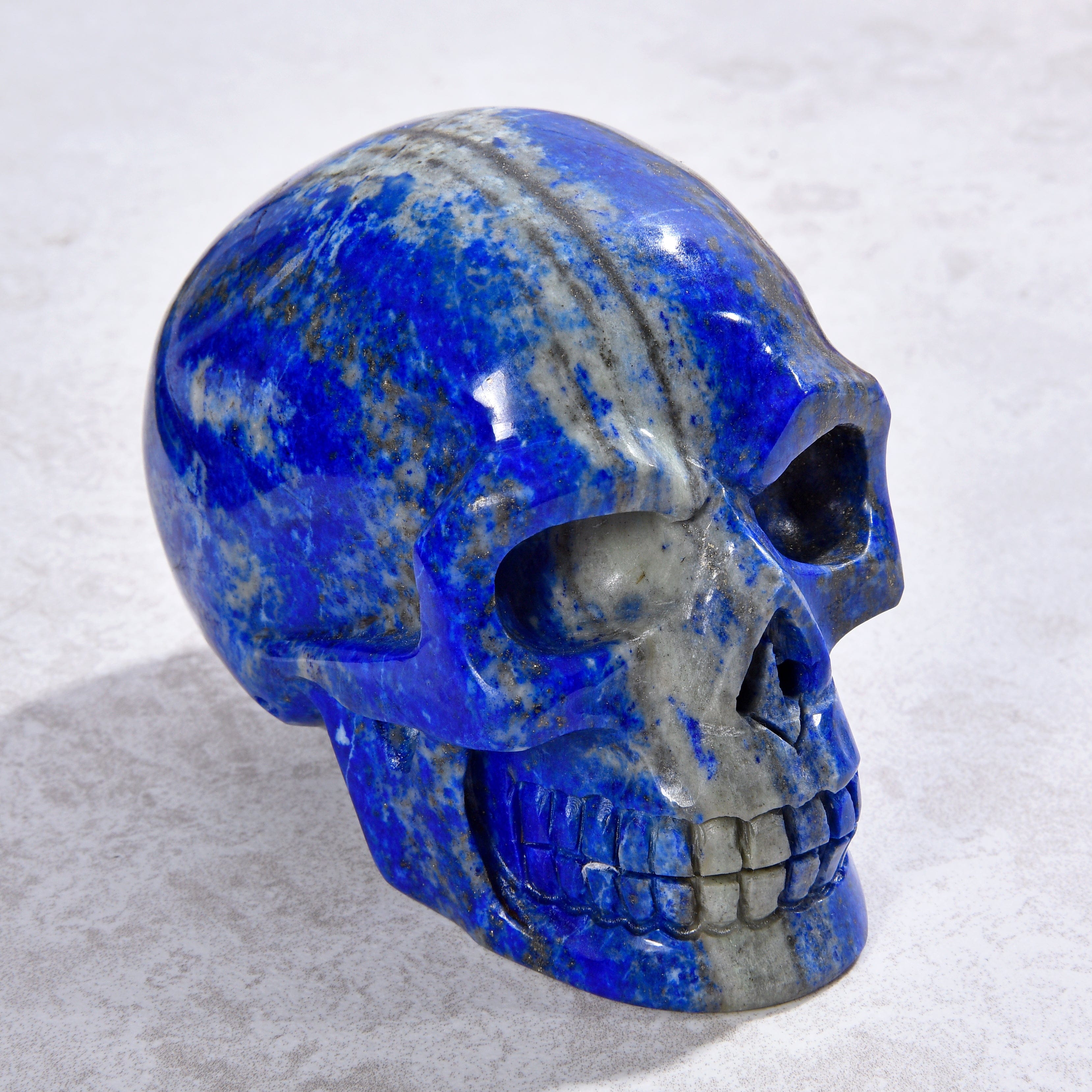 KALIFANO Gemstone Carvings 2.6" Natural Lapis Skull Gemstone Carving CVLSK.1300.01