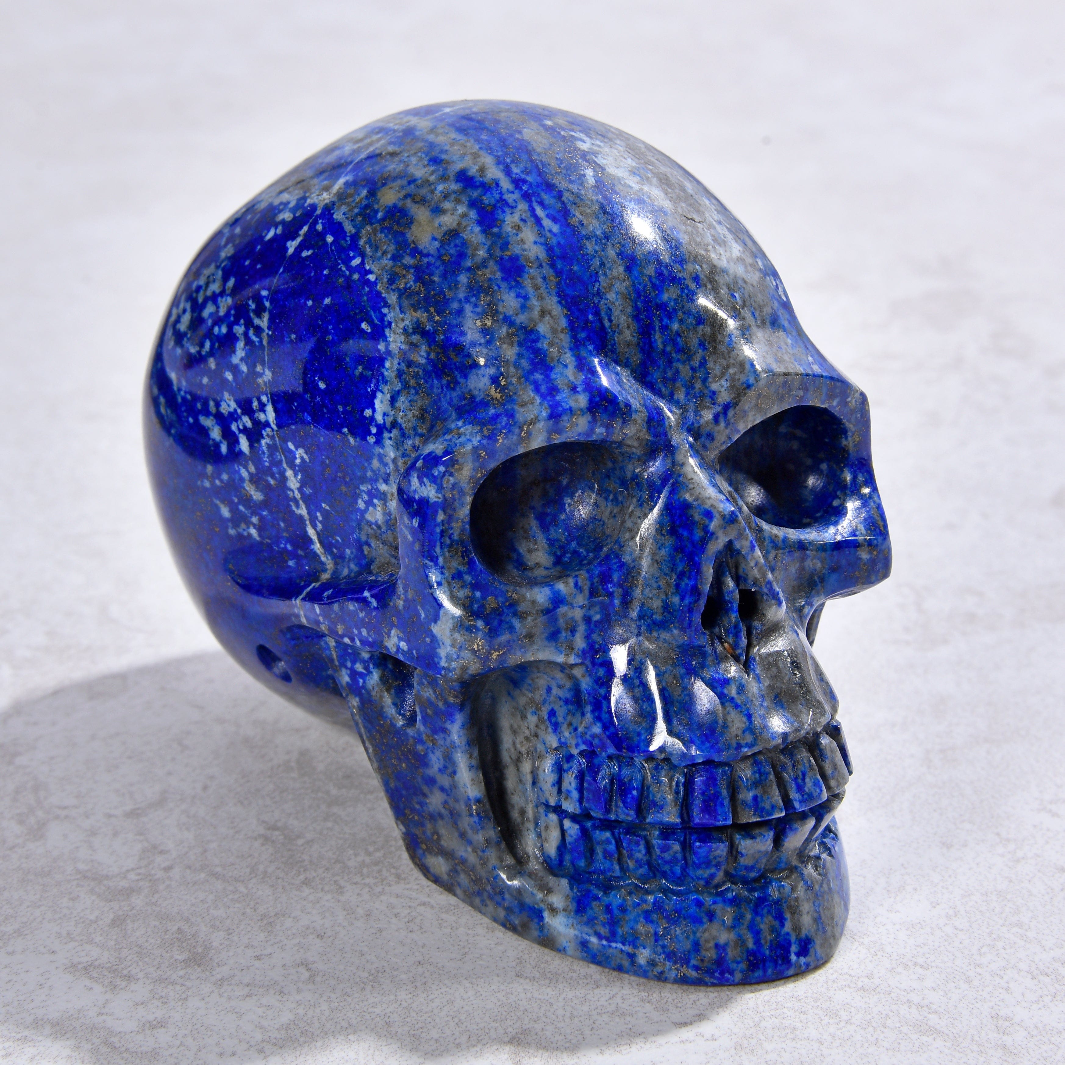 KALIFANO Gemstone Carvings 2.6" Natural Lapis Skull Gemstone Carving CVLSK.1300.02