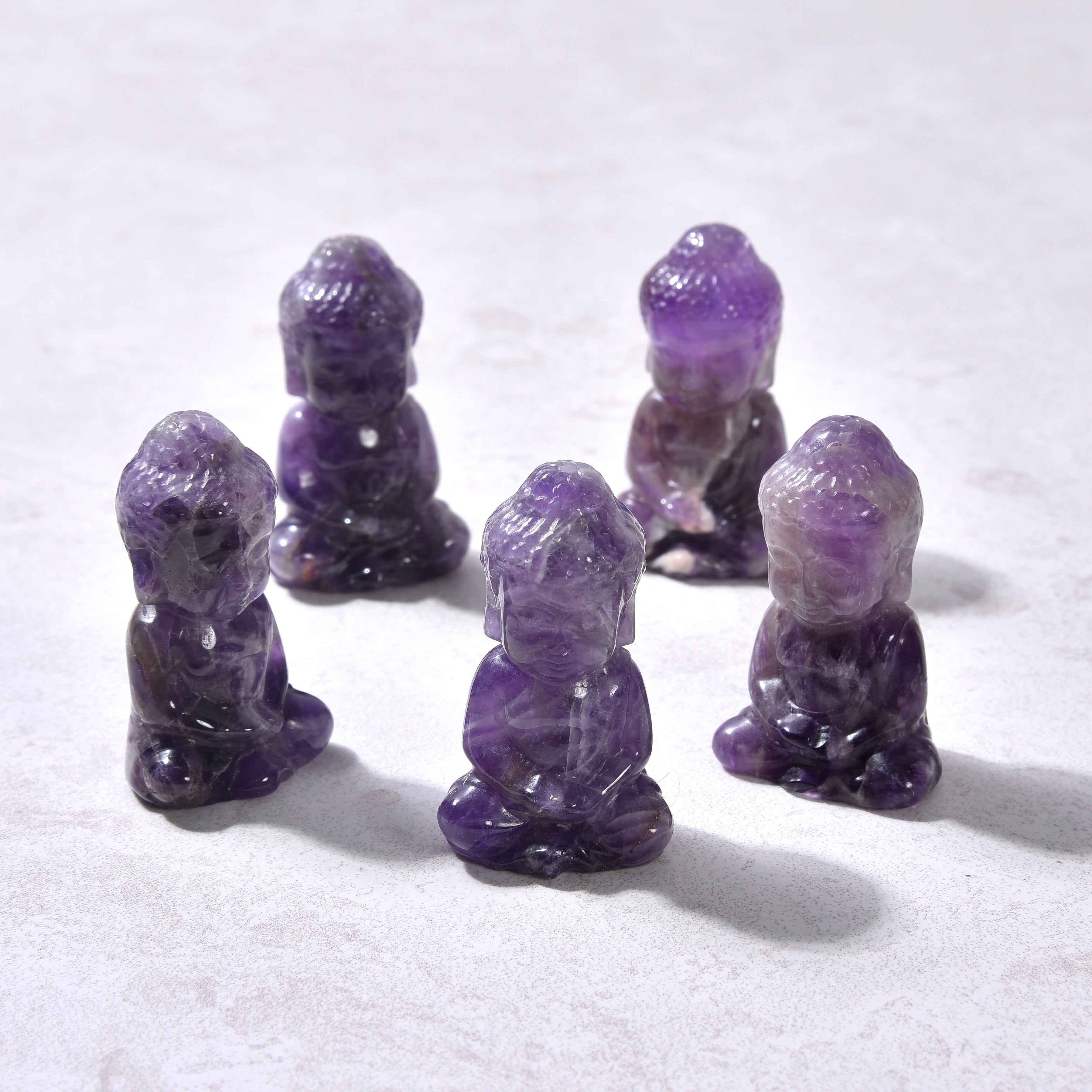 KALIFANO Gemstone Carvings 2" Amethyst Baby Buddha Natural Gemstone Carving CV20-B-AM