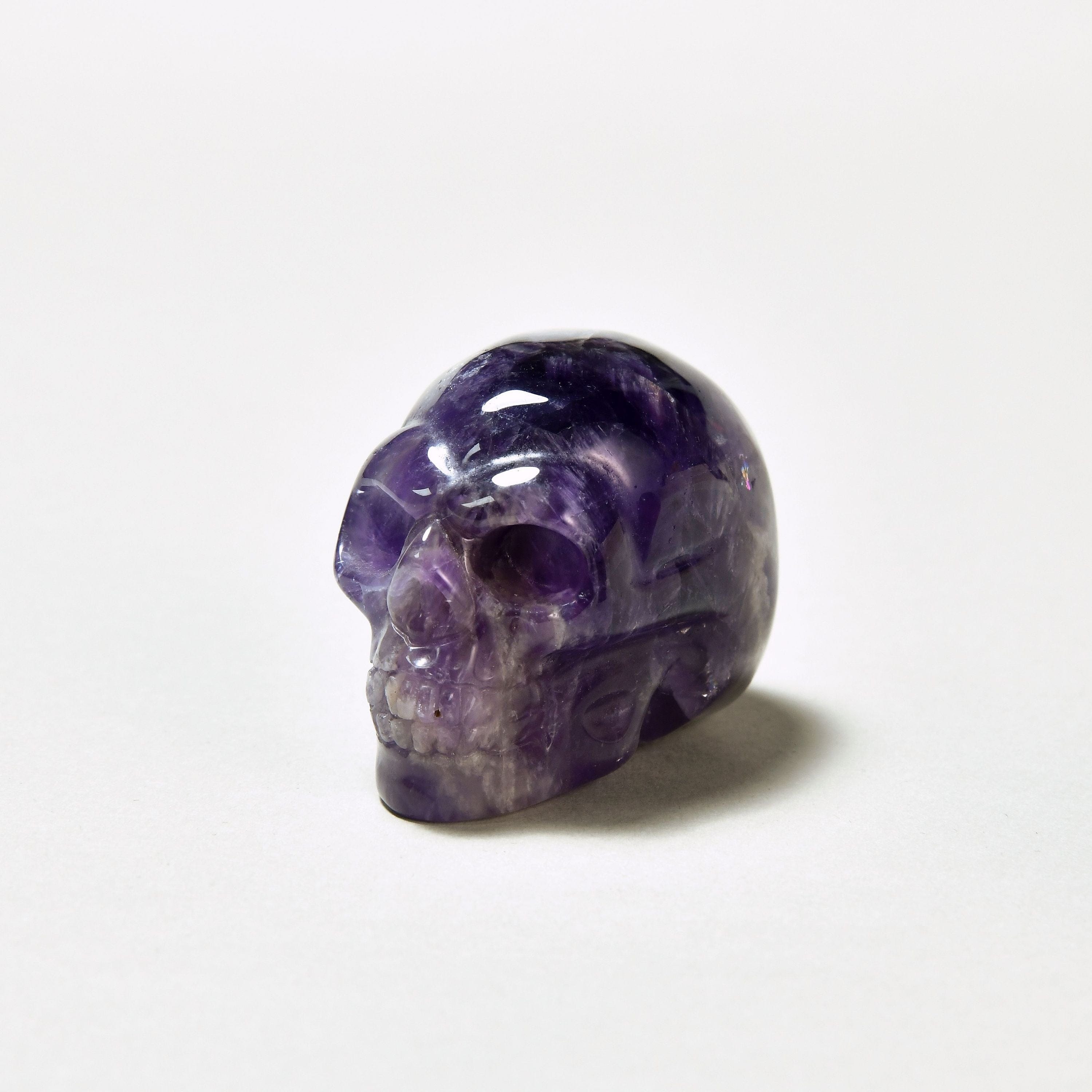 KALIFANO Gemstone Carvings 2" Amethyst Skull Natural Gemstone Carving CV29-SK-AM