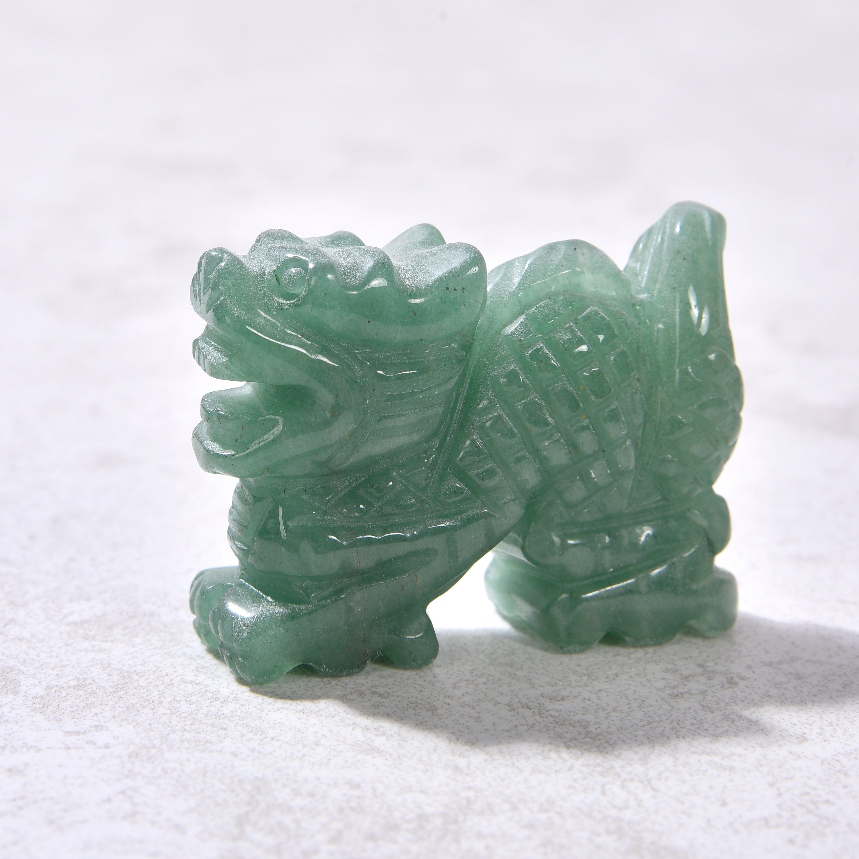 KALIFANO Gemstone Carvings 2" Aventurine Dragon Natural Gemstone Carving CV14-D-AV