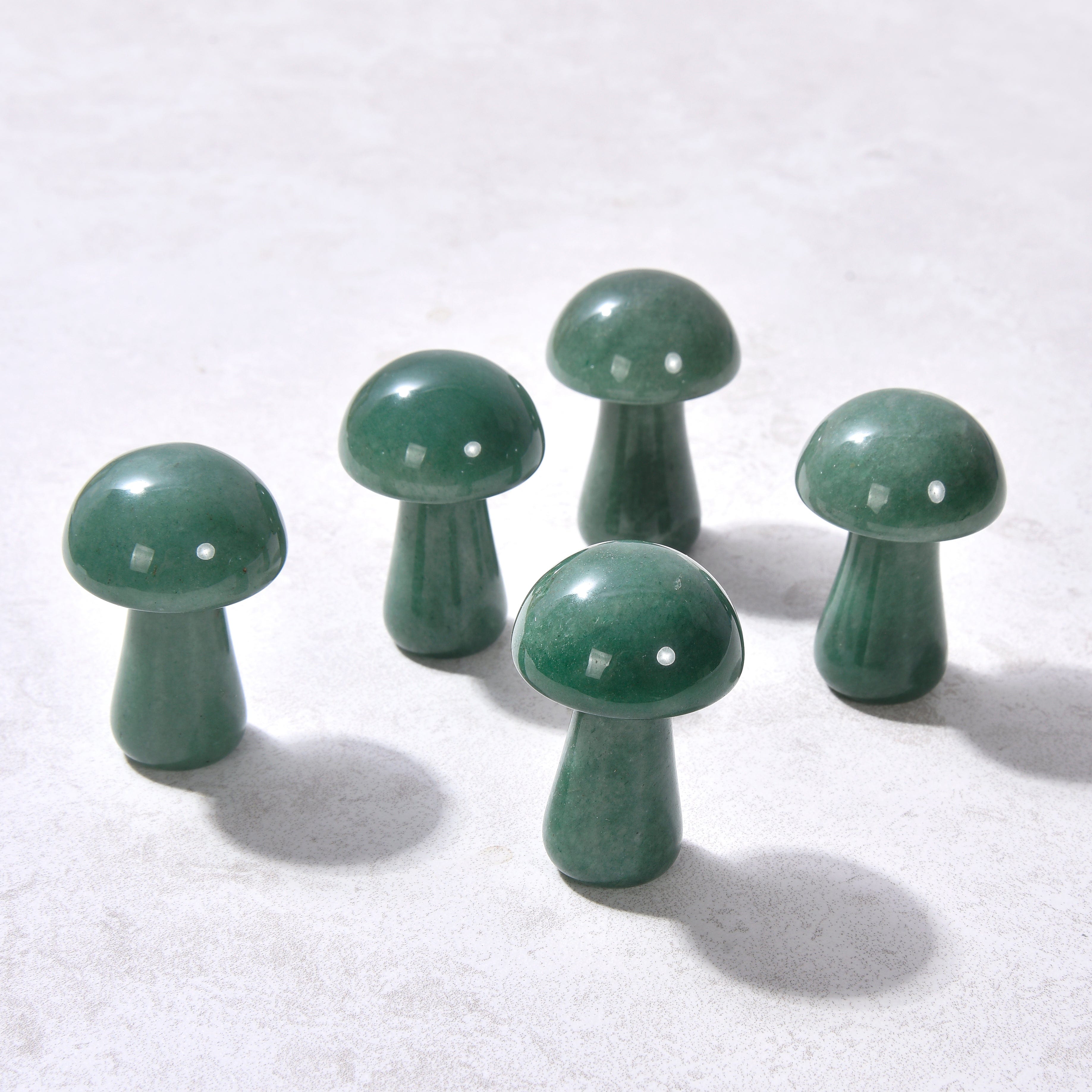 KALIFANO Gemstone Carvings 2" Aventurine Mushroom Natural Gemstone Carving CV12-M-AV