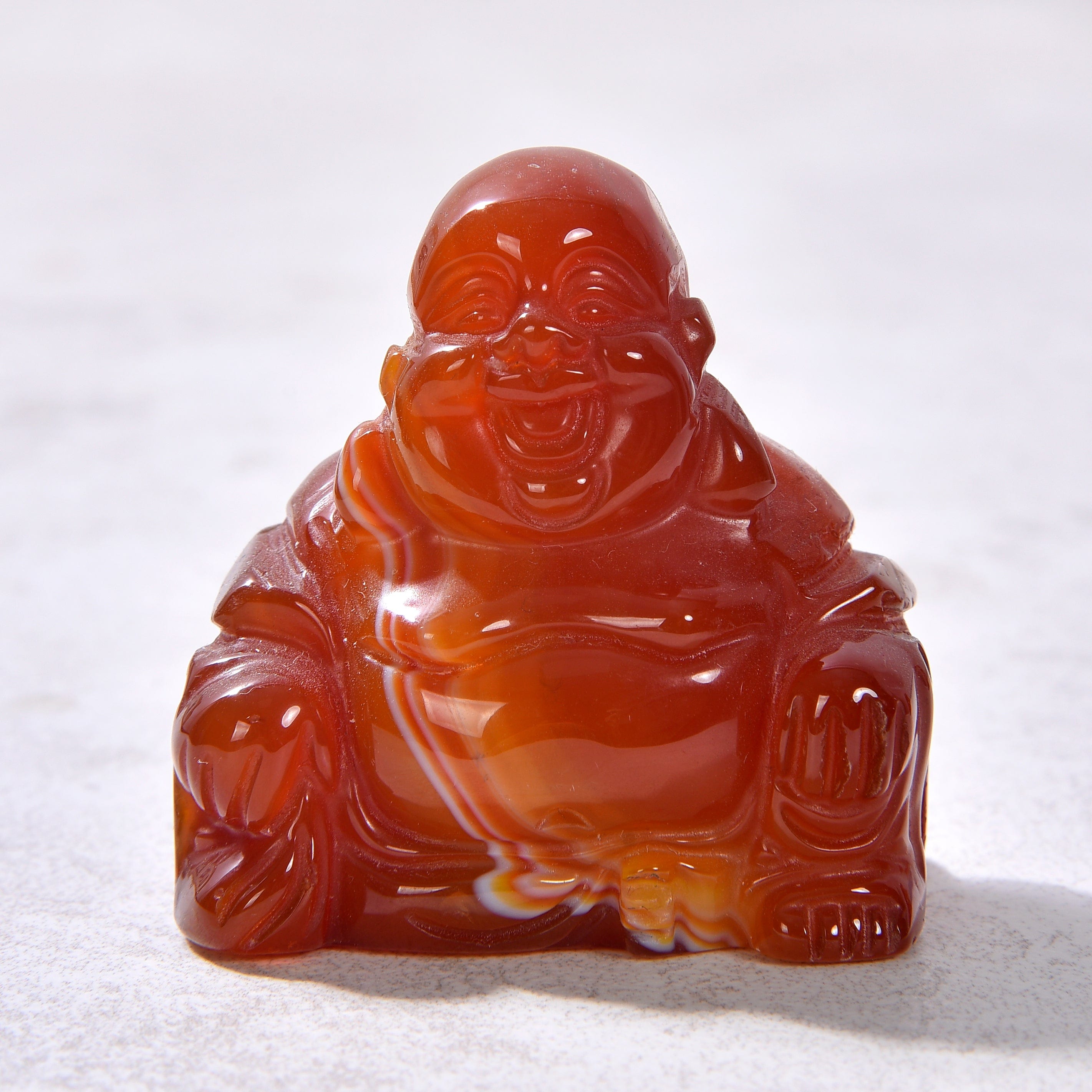 KALIFANO Gemstone Carvings 2" Carnelian Buddha Natural Gemstone Carving CV30-B-CR