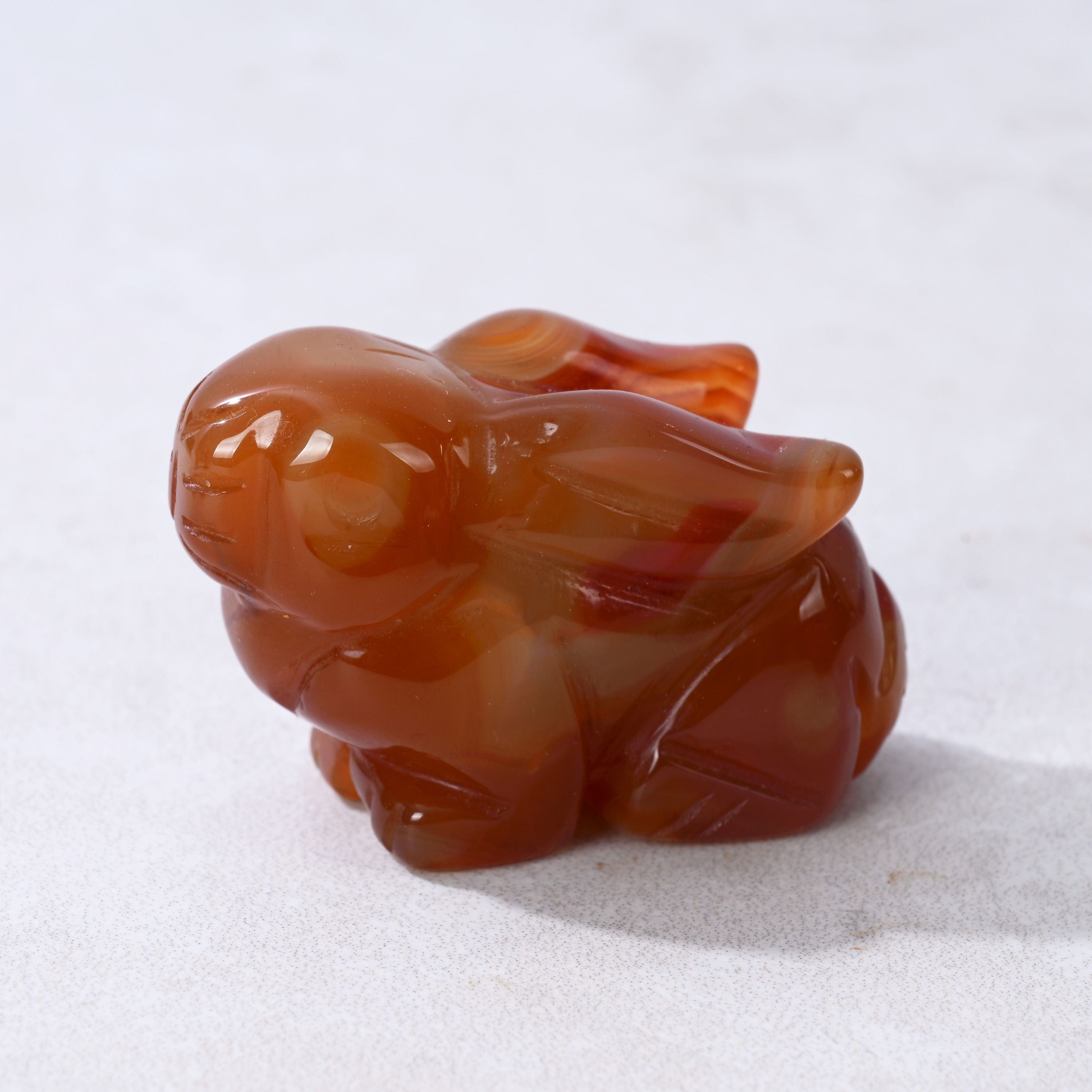 Kalifano Gemstone Carvings 2" Carnelian Rabbit Natural Gemstone Carving CV14-R-CR