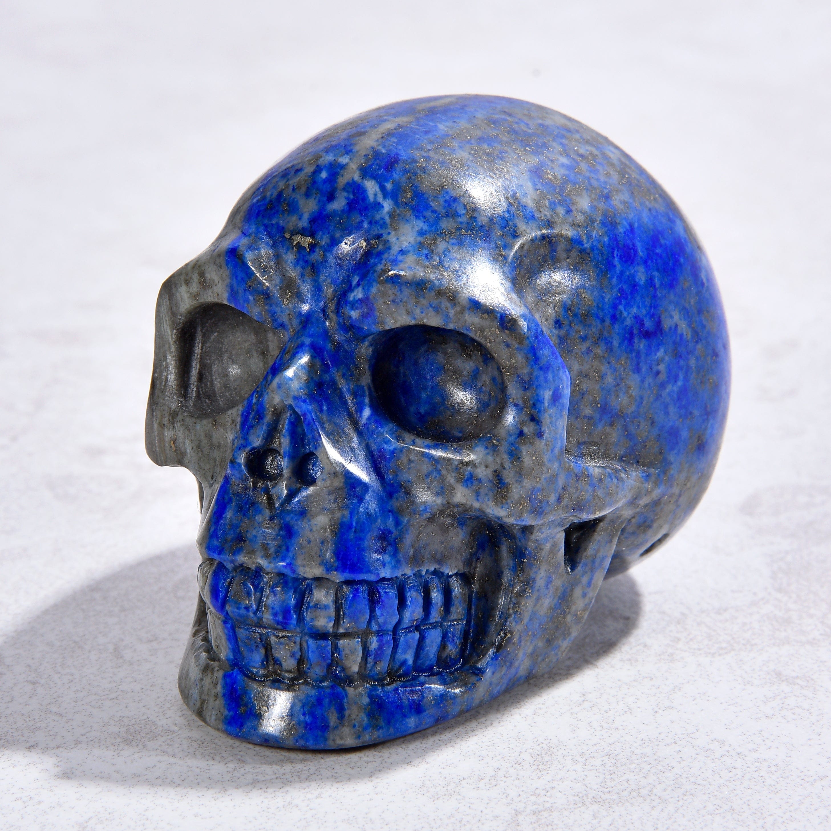 KALIFANO Gemstone Carvings 2" Natural Lapis Skull Gemstone Carving CVLSK.600.01