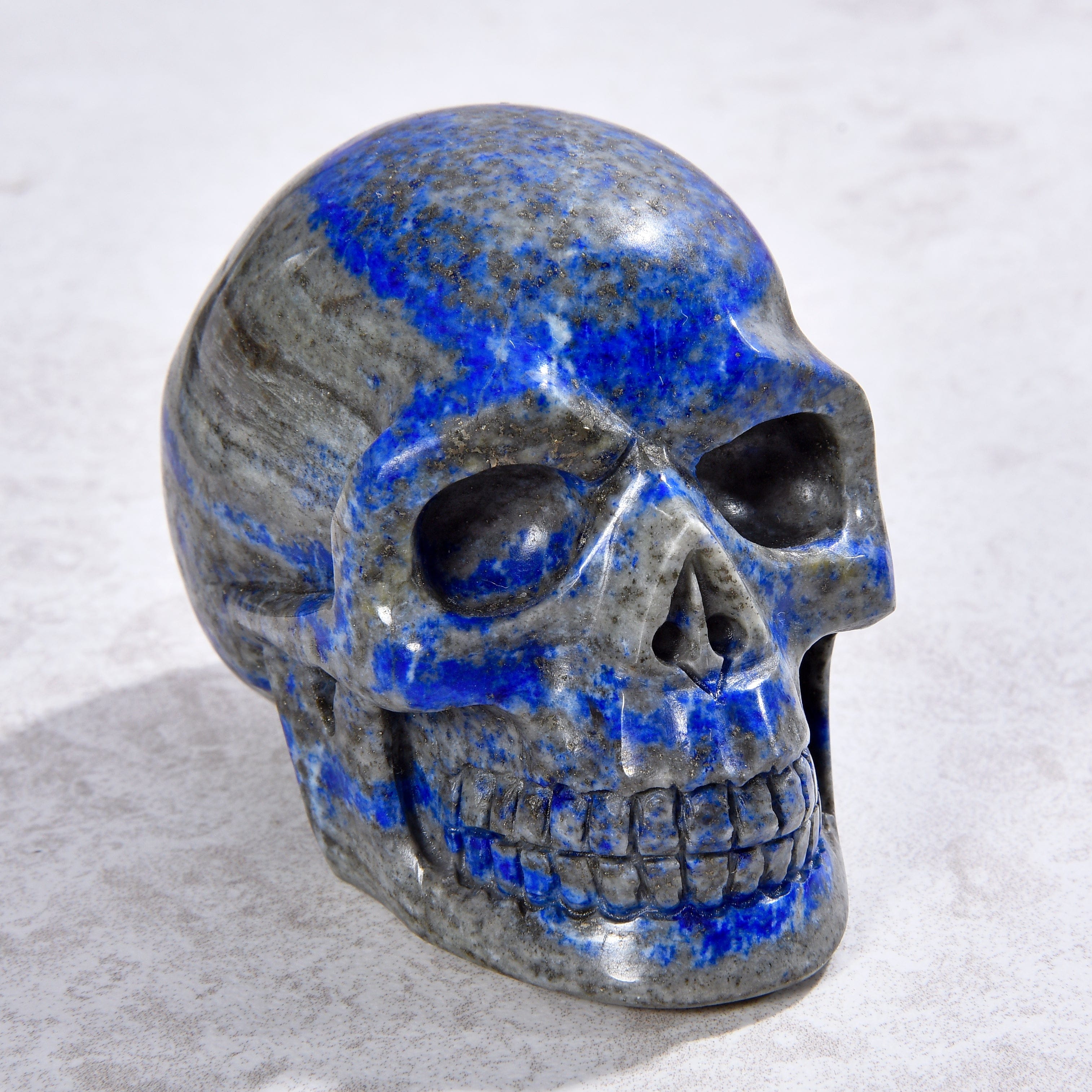 KALIFANO Gemstone Carvings 2" Natural Lapis Skull Gemstone Carving CVLSK.700.01