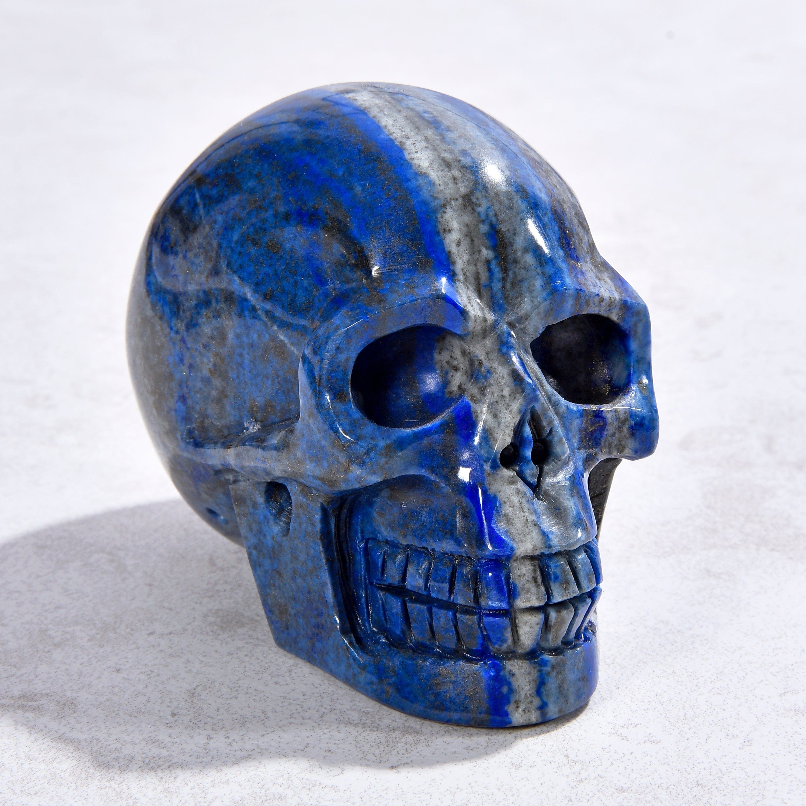 KALIFANO Gemstone Carvings 2" Natural Lapis Skull Gemstone Carving CVLSK.800.02