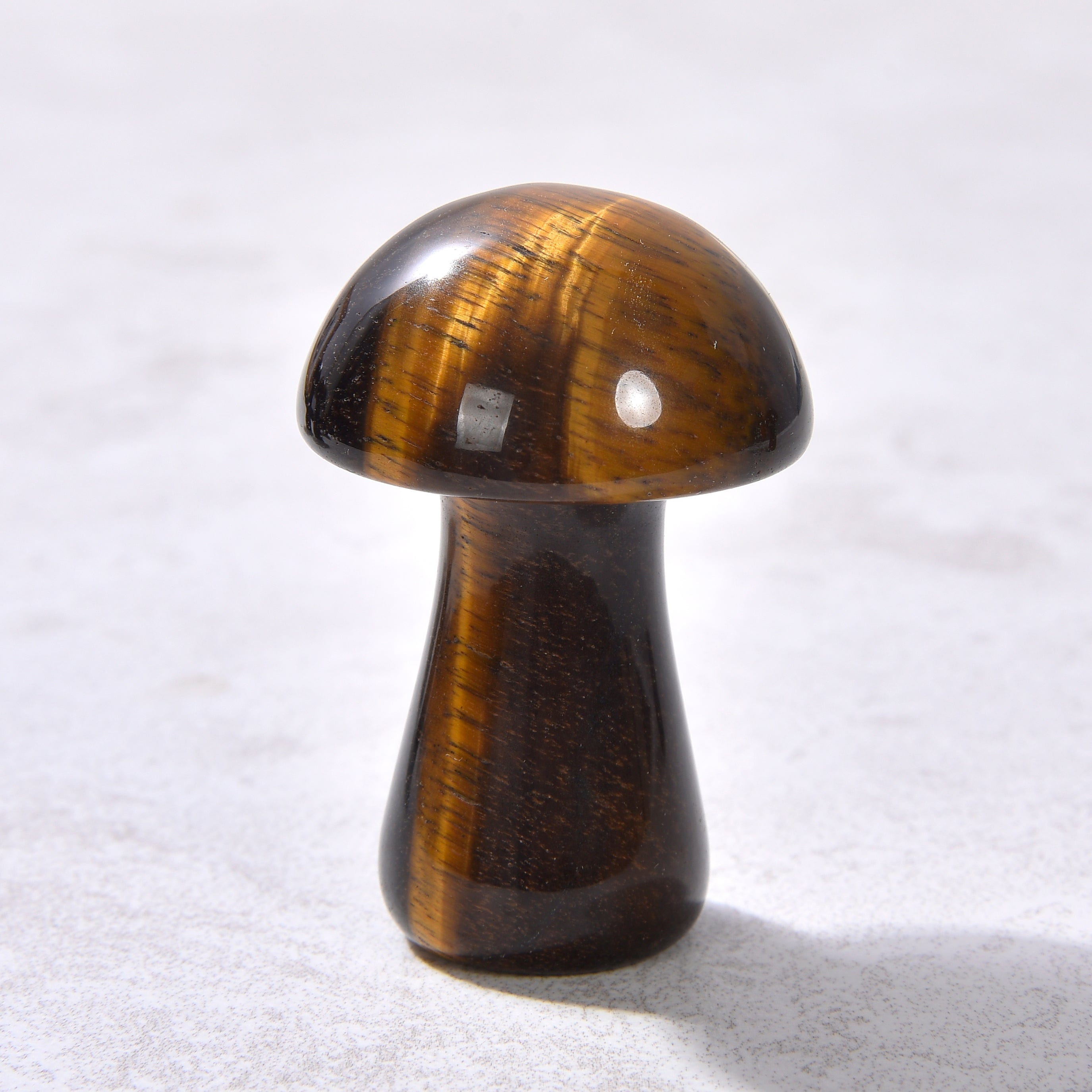 KALIFANO Gemstone Carvings 2" Tiger Eye Mushroom Natural Gemstone Carving CV12-M-TE