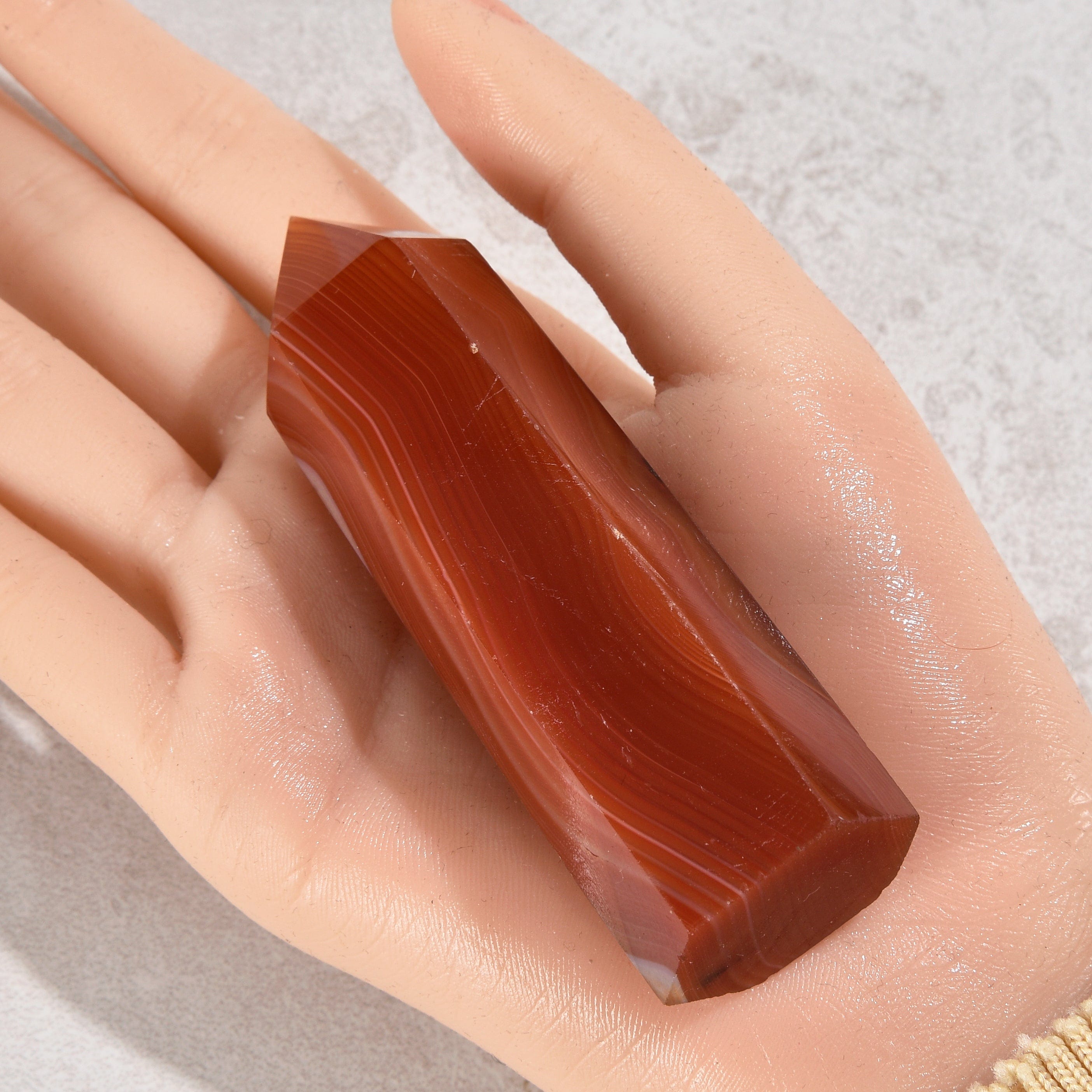 KALIFANO Gemstone Carvings 3.5" Carnelian Obelisk Tower Gemstone Carving GOT810-CR