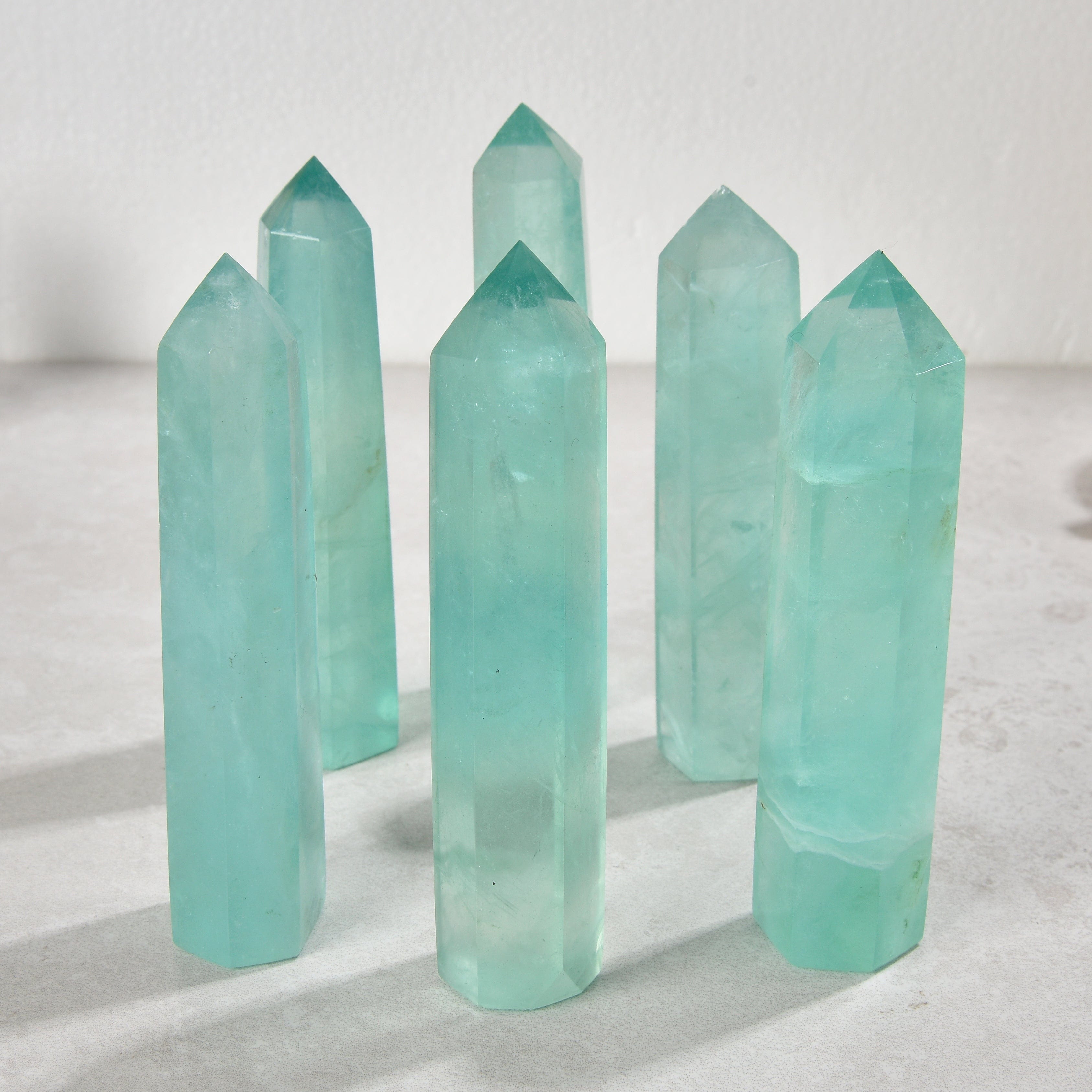 KALIFANO Gemstone Carvings 3.5" Fluorite Obelisk Tower Gemstone Carving GOT810-FLP