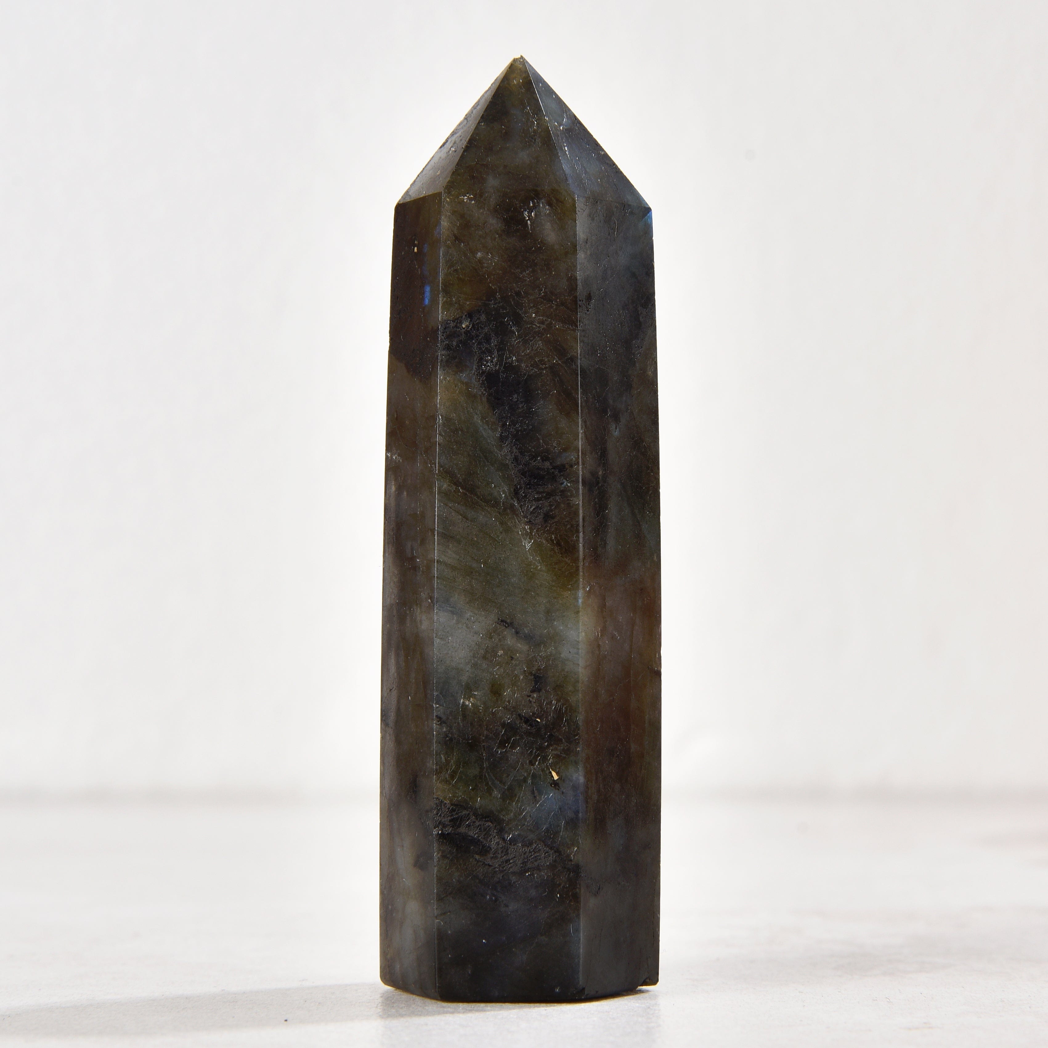 KALIFANO Gemstone Carvings 3.5" Labradorite Obelisk Tower Gemstone Carving GOT810-LB