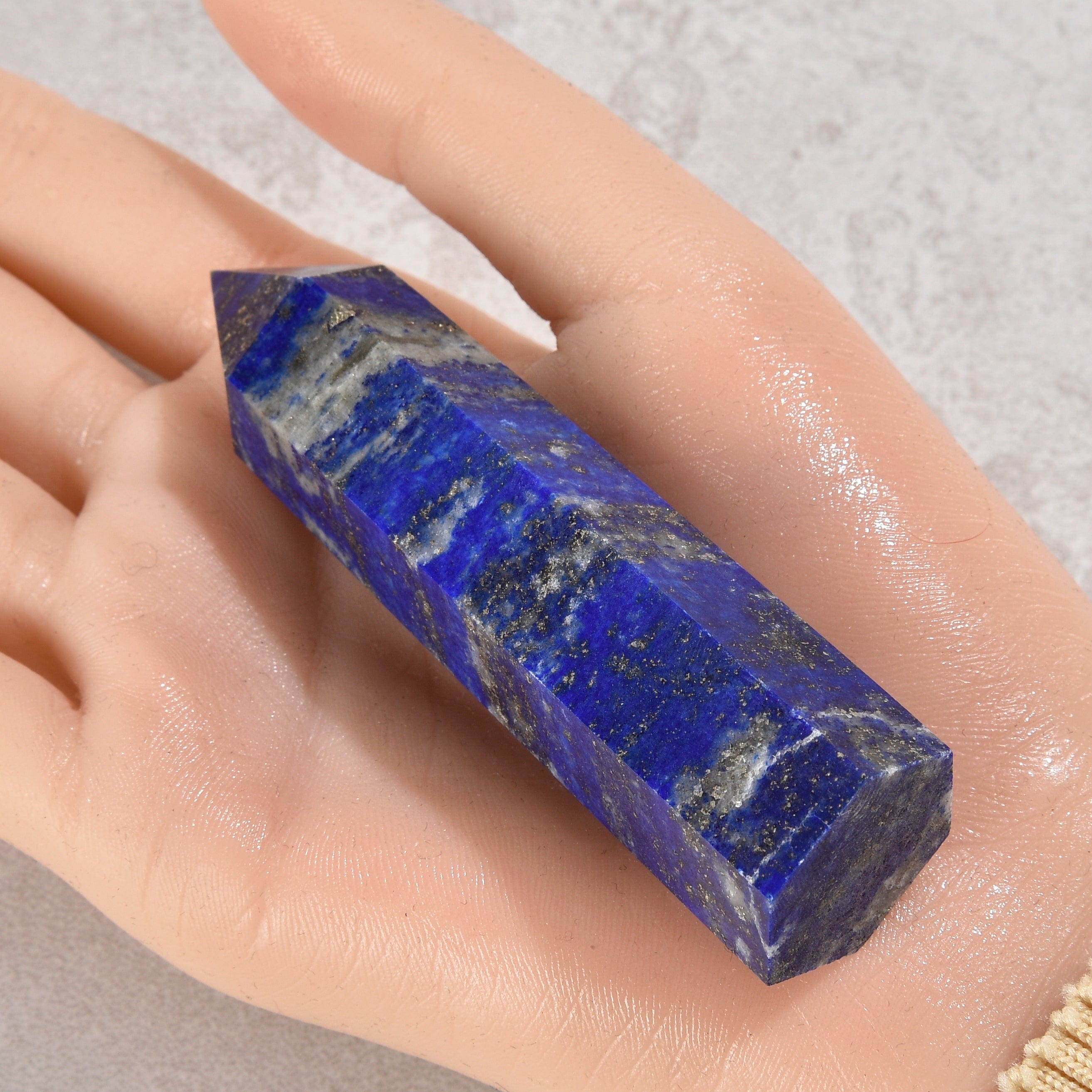 KALIFANO Gemstone Carvings 3.5" Lapis Obelisk Tower Gemstone Carving GOT810-LP