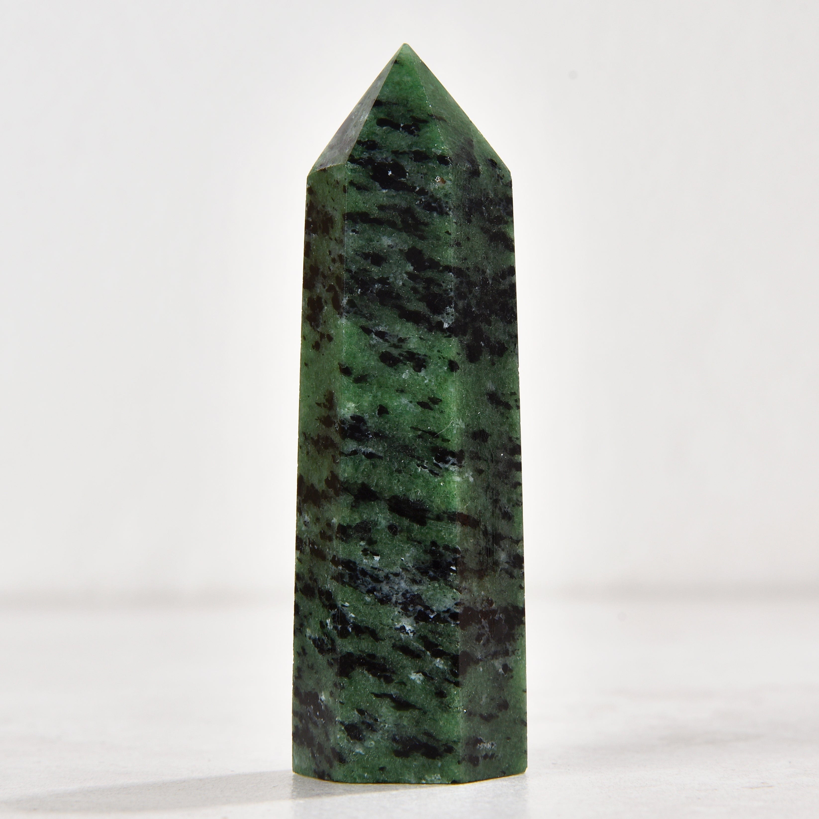 KALIFANO Gemstone Carvings 3.5" Ruby Zoisite Obelisk Tower Gemstone Carving GOT810-RZ